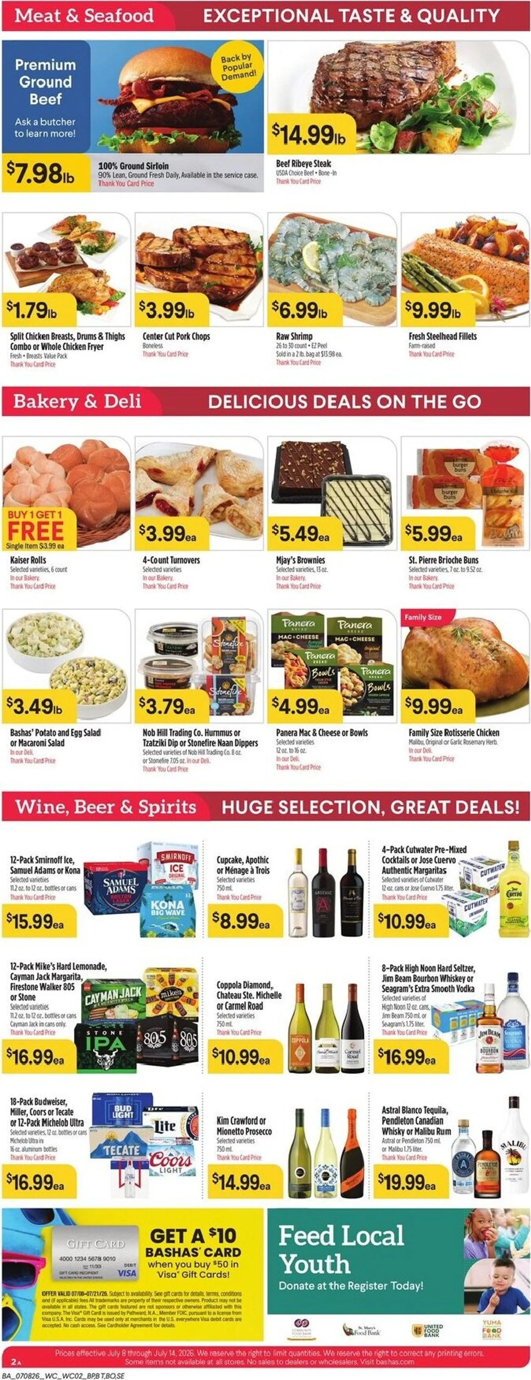 Weekly promotion Current Bashas' leaflet valid from Wednesday 07/08/2026 to Tuesday 07/14/2026 spanning from July 8 to July 14 2026 - Page 2 for Catalogue 365