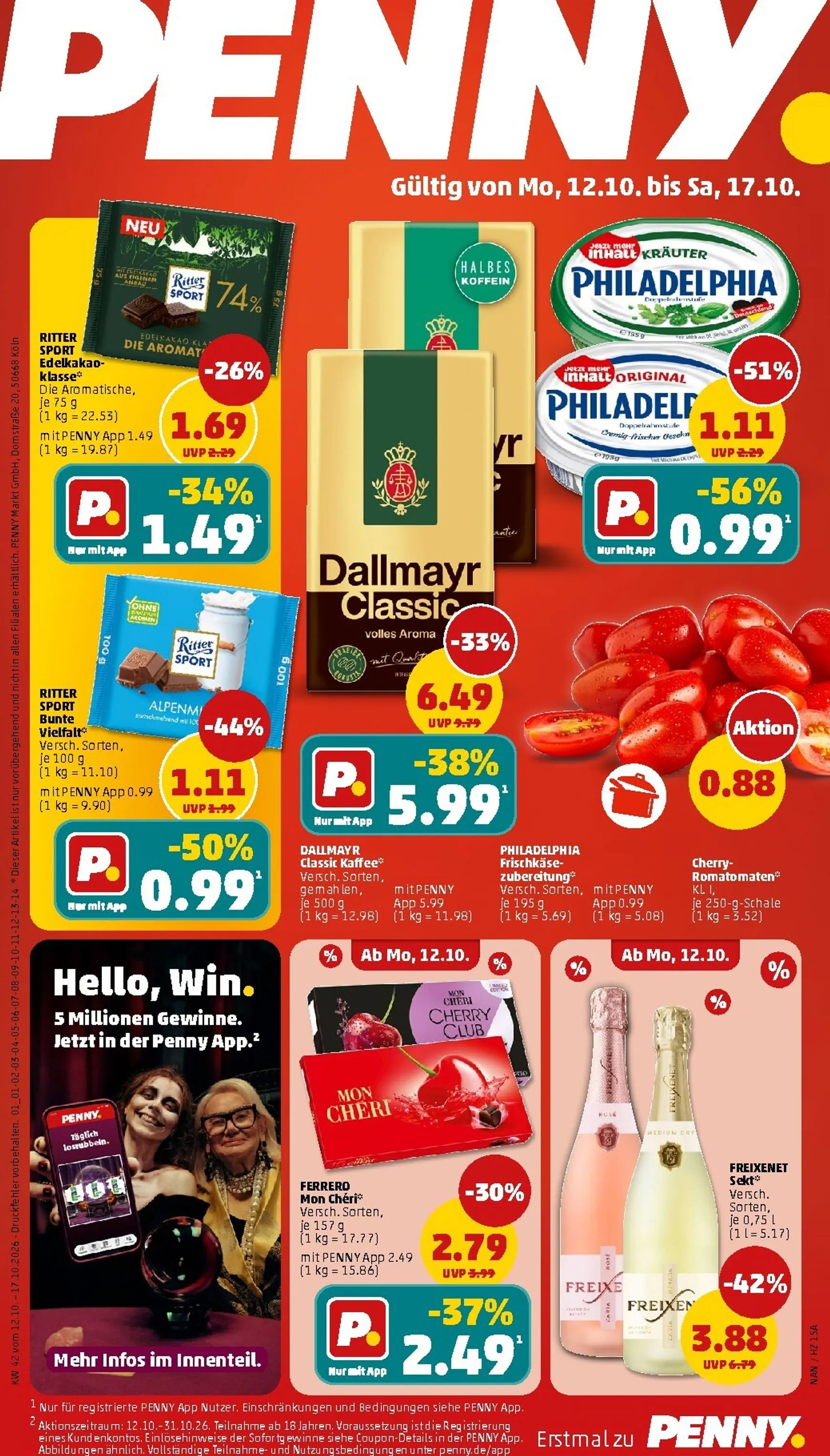 PENNY Prospekt nächste Woche – von Montag 12.10.2026 bis Samstag 17.10.2026 von 12. Oktober bis 17. Oktober 2026 - Prospekt seite 1