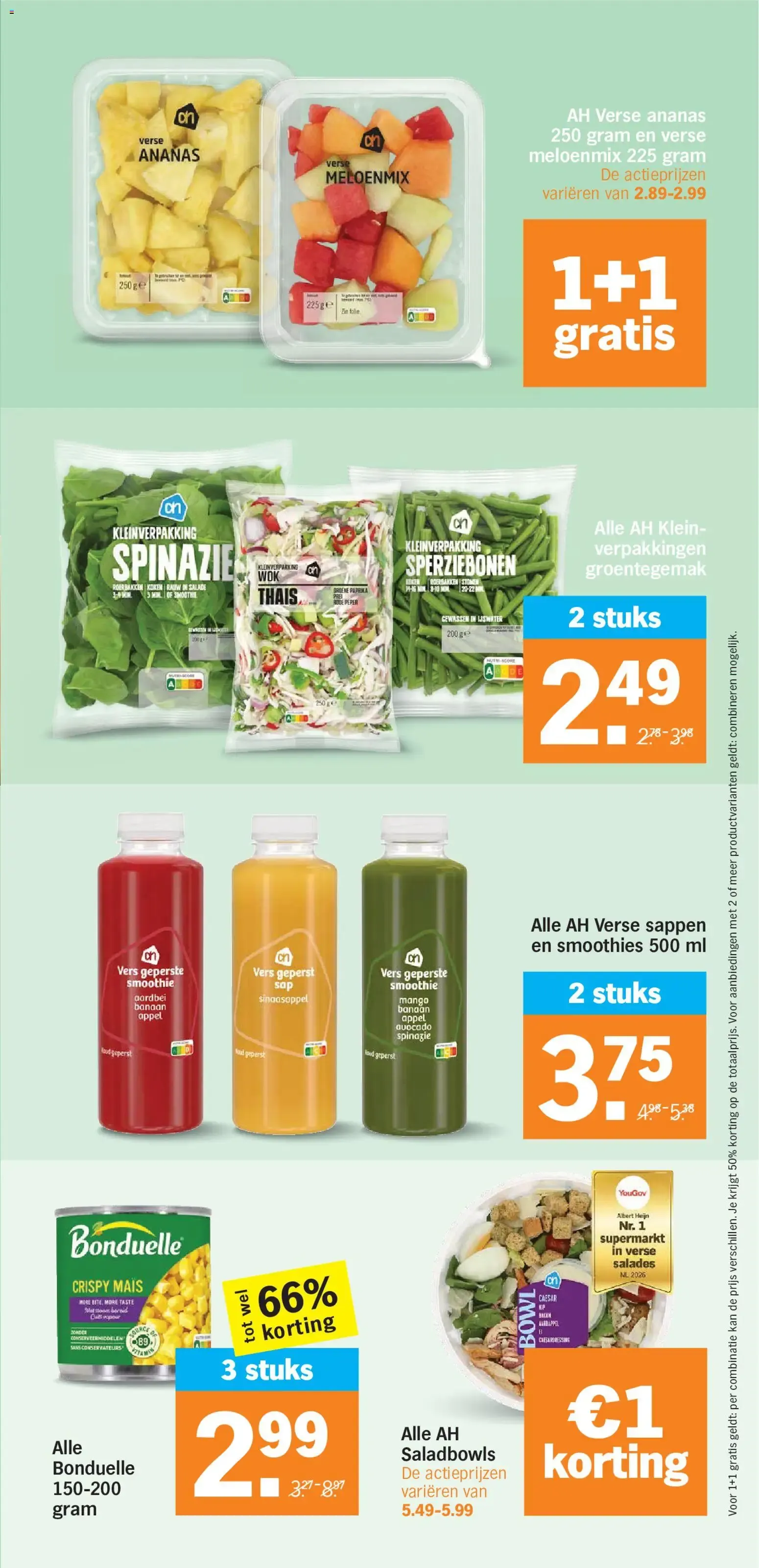 AH Bonus: 1+1 gratis en pasta's y salsas van 26 oktober tot 1 november 2026 - Folder pagina 7