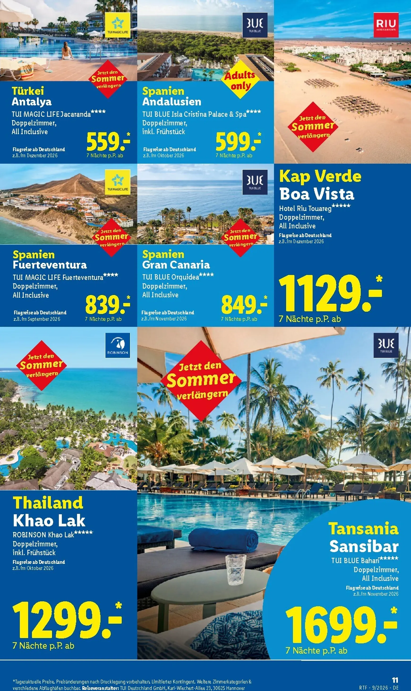 Lidl - Reise Highlights Prospekt – von Samstag 12.09.2026 bis Donnerstag 15.10.2026 von 12. September bis 15. Oktober 2026 - Prospekt seite 11