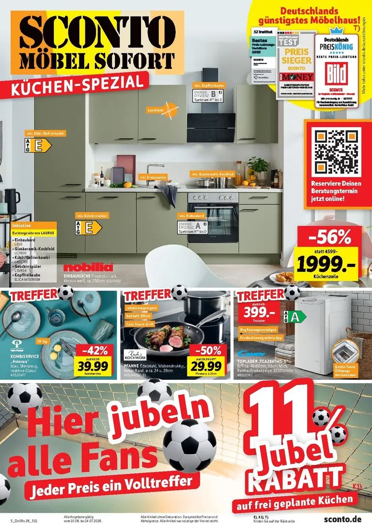 Sconto Möbel Sofort Küchen-Spezial von 10. Juni bis 14. Juli 2026 - Prospekt seite 1