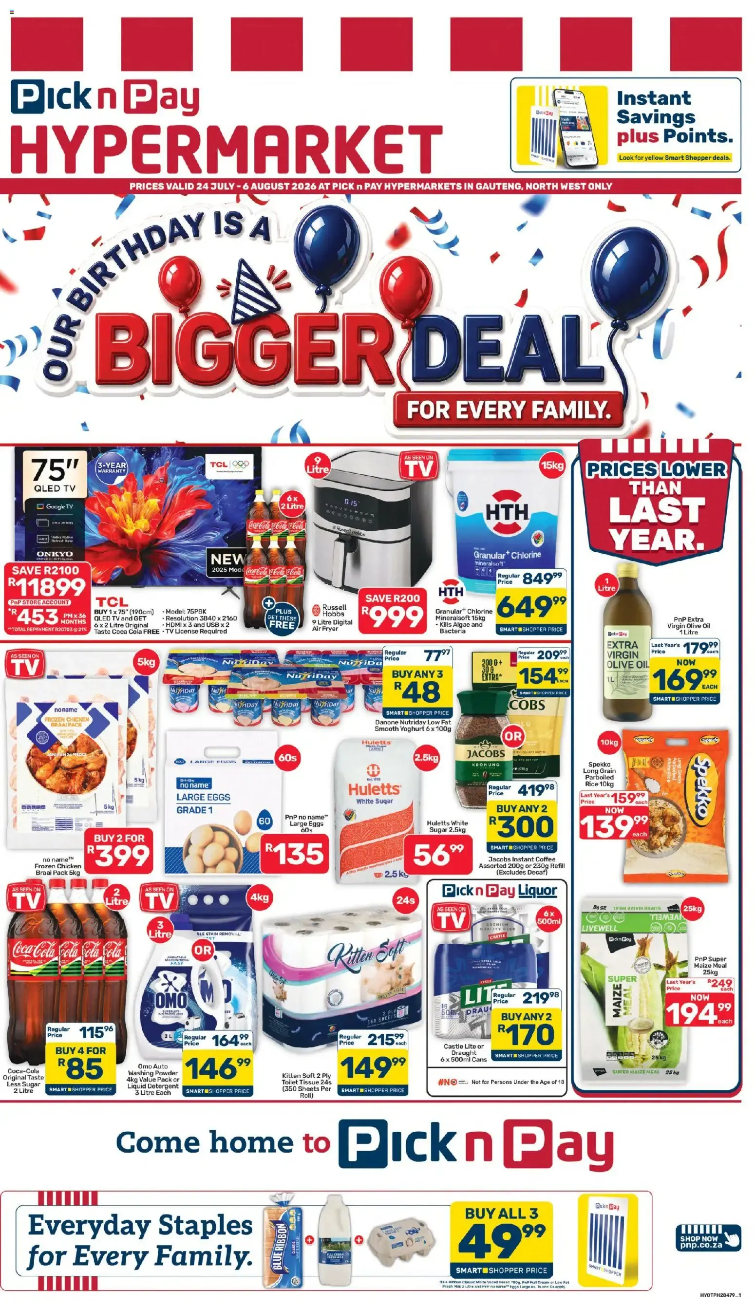 Pick n Pay Inland Provinces - Hypermarket Birthday Specials (24/07/2026 - 06/08/2026) Online