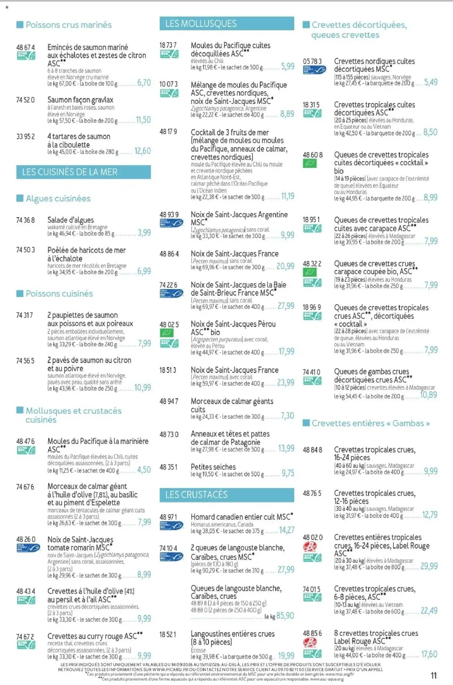Picard - Catalogue Trimestriel à partir du 14/09/2026 - promo en ligne du 14 septembre au 15 novembre 2026 - Catalogue page 11