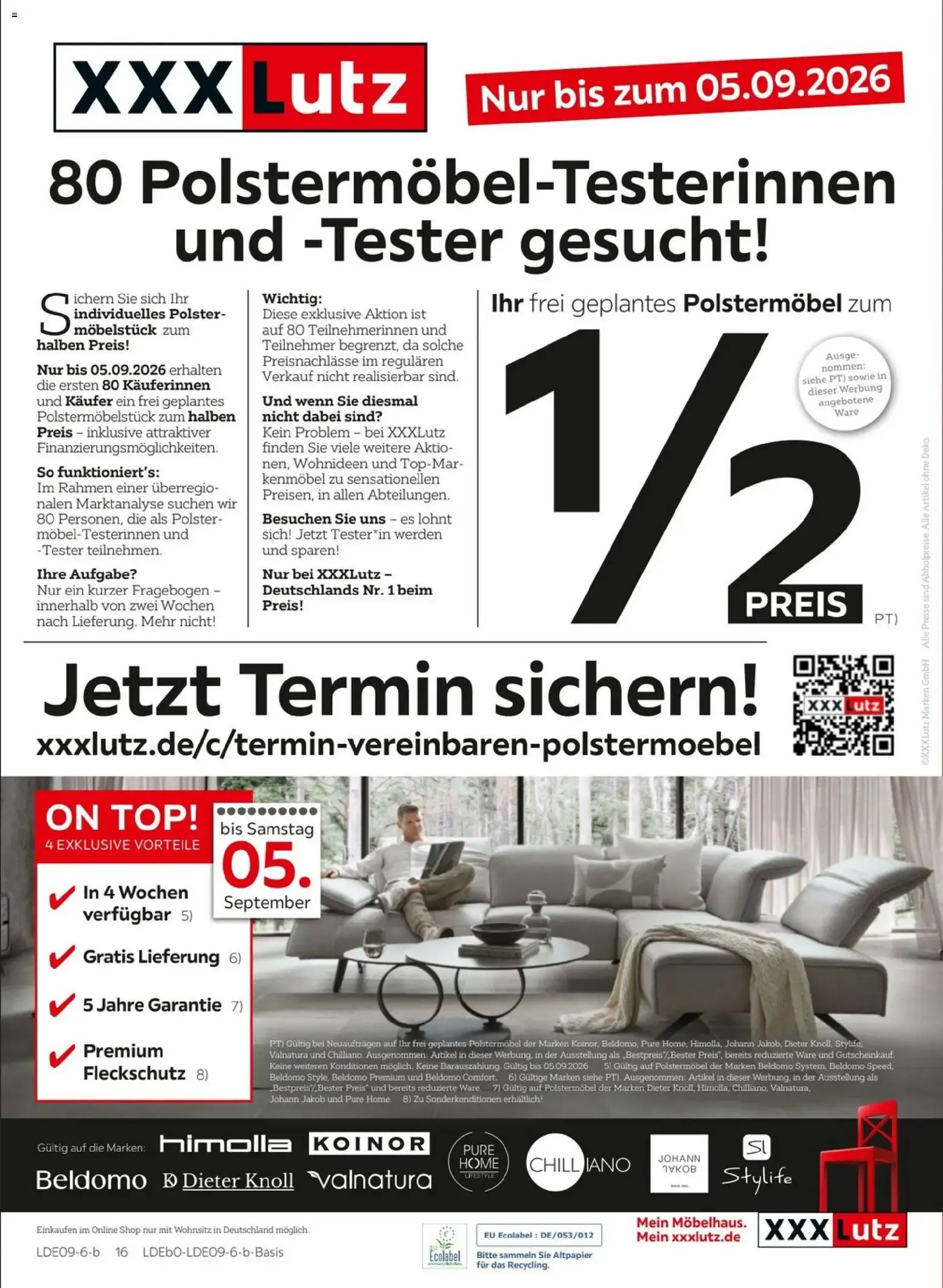 XXXLutz Sagt Danke! Personal Rabatt für Alle von 2. September bis 5. September 2026 - Prospekt seite 33