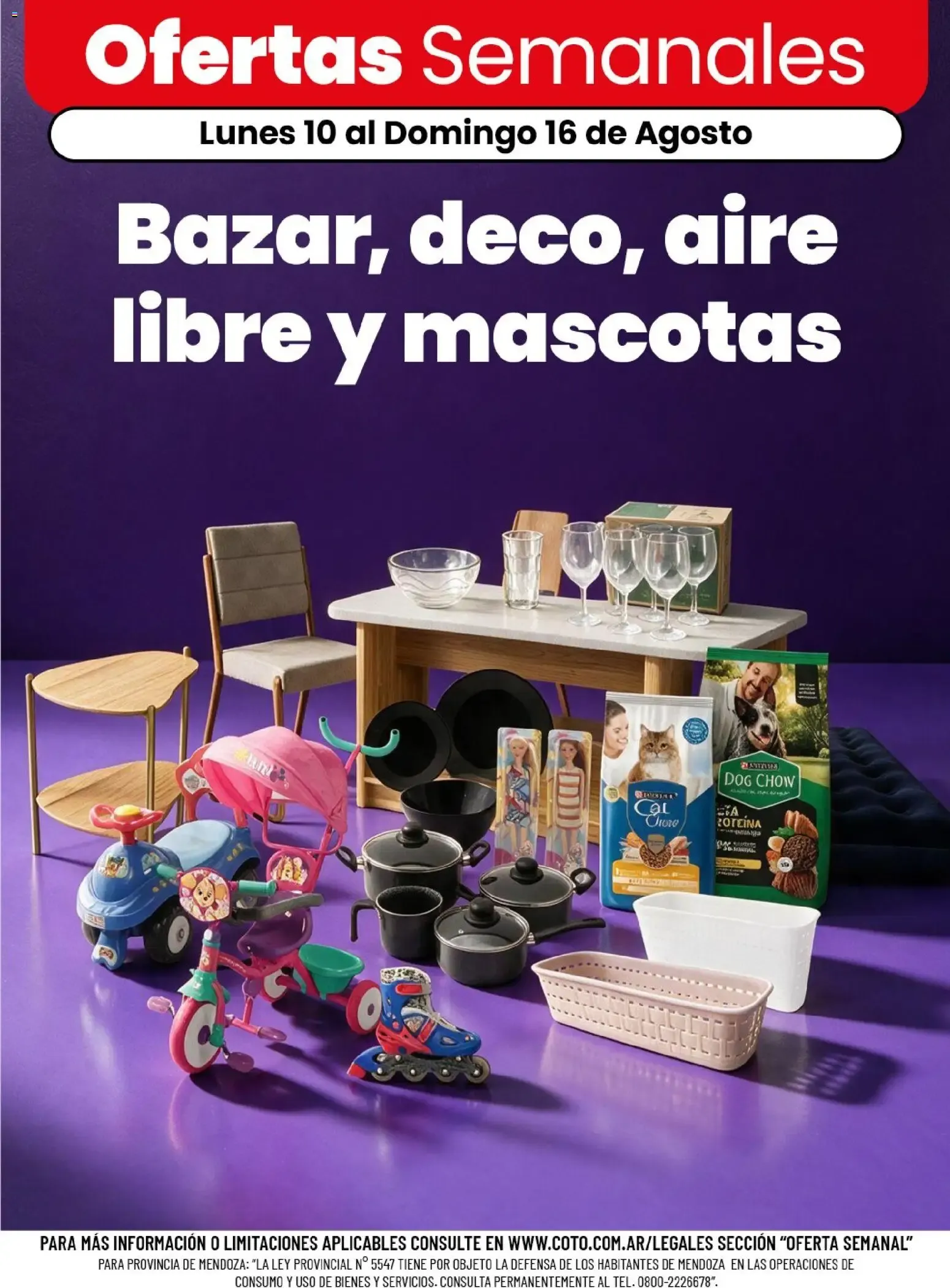 Ofertas de Coto - Bazar, deco, aire libre y mascotas || del 10/08/2026 - 16/08/2026 || Descuentos 10 de agosto al 16 de agosto 2026 - Página 1 del catálogo