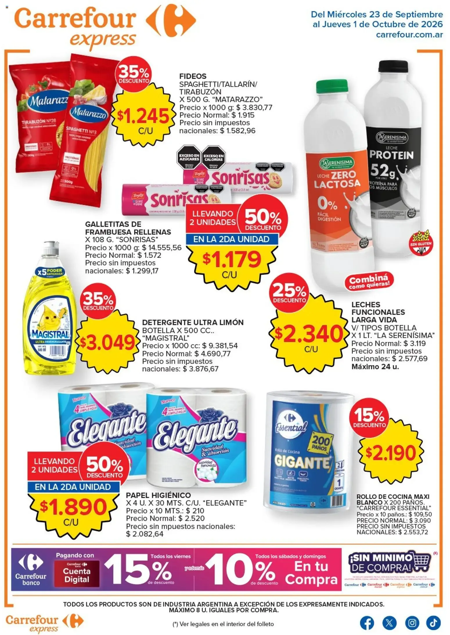 Ofertas de Carrefour - Carrefour Express Ofertas || del 23/09/2026 - 01/10/2026 || Promociones 23 de septiembre al 1 de octubre 2026 - Página 1 del catálogo