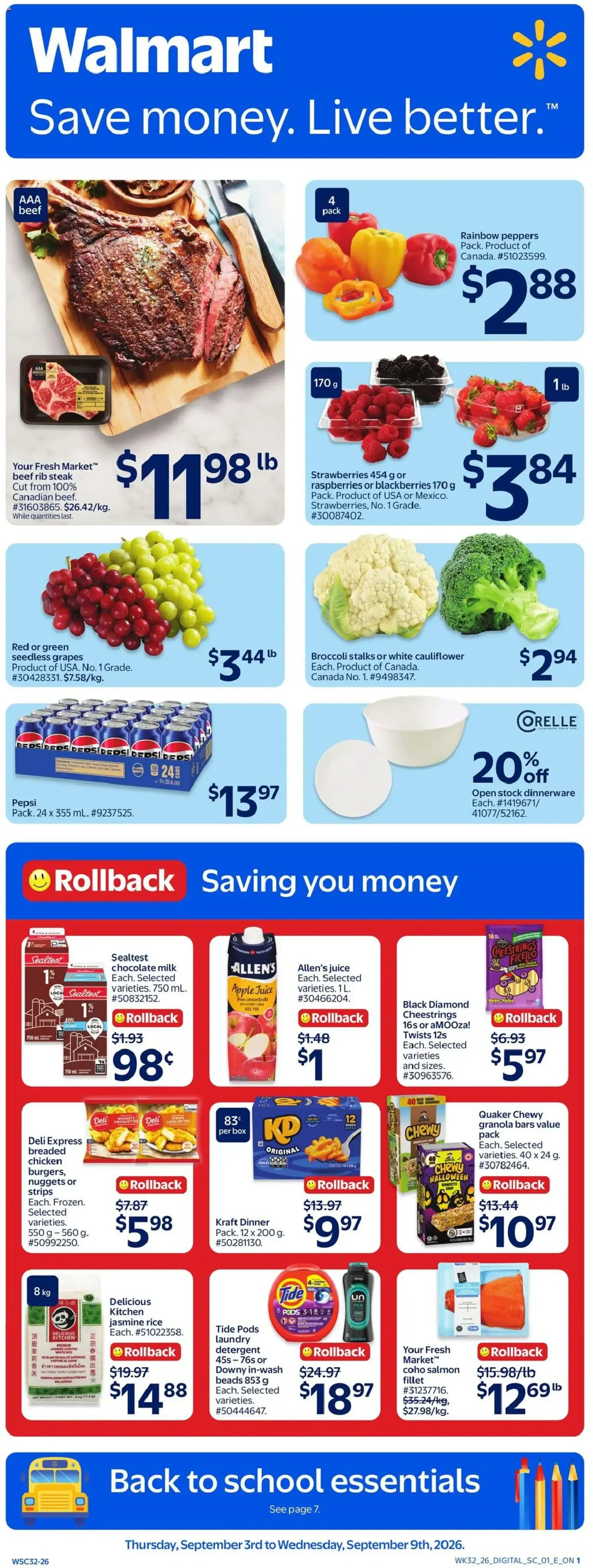Walmart weekly flyer from Sep 3, 2026 > weekly specials & deals from September 3 to September 9 2026 - flyer page 1