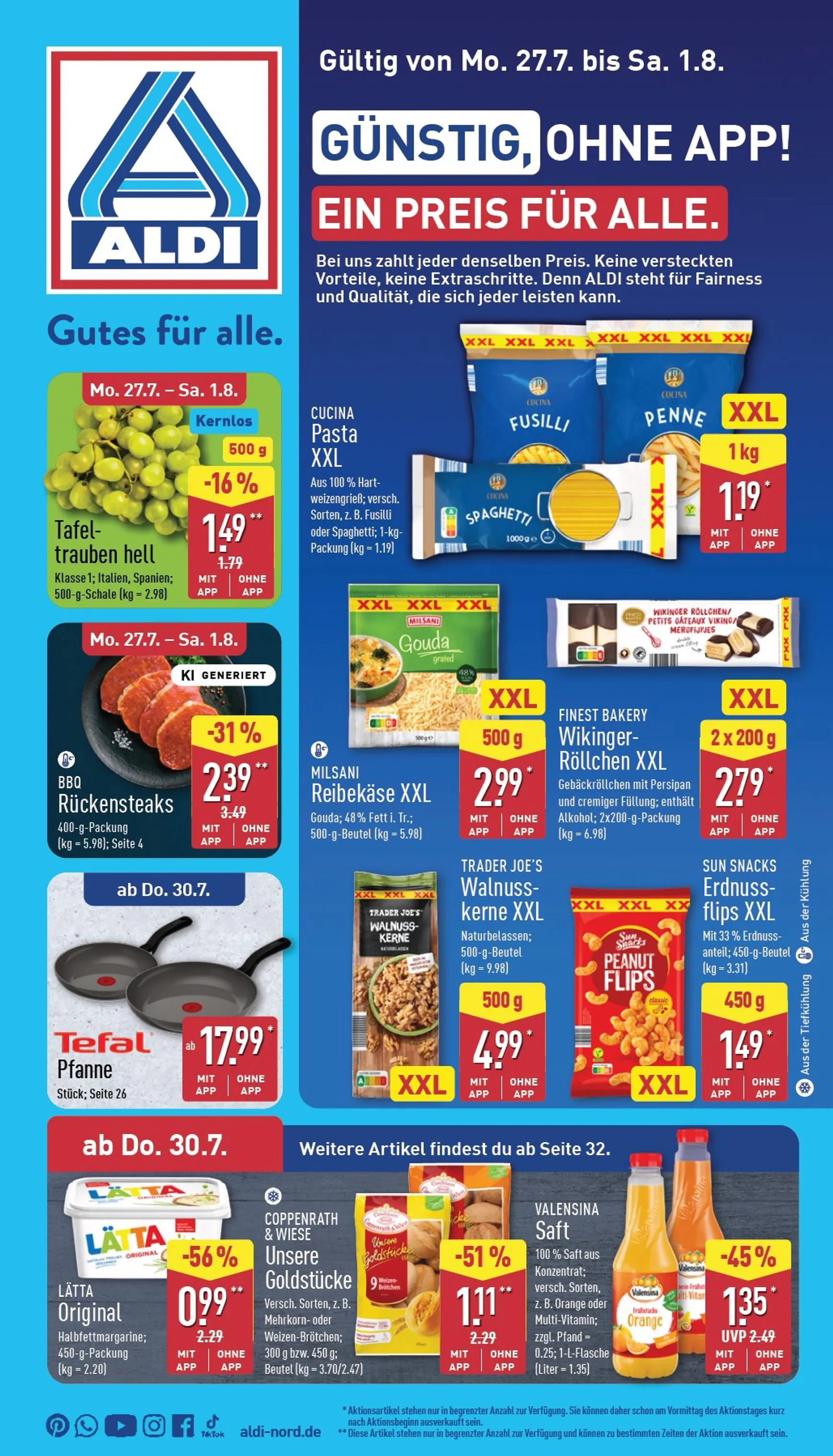 ALDI NORD - ALDI Vorschau Prospekt nächste Woche – von Montag 27.07.2026 bis Samstag 01.08.2026 von 27. Juli bis 1. August 2026 - Prospekt seite 1