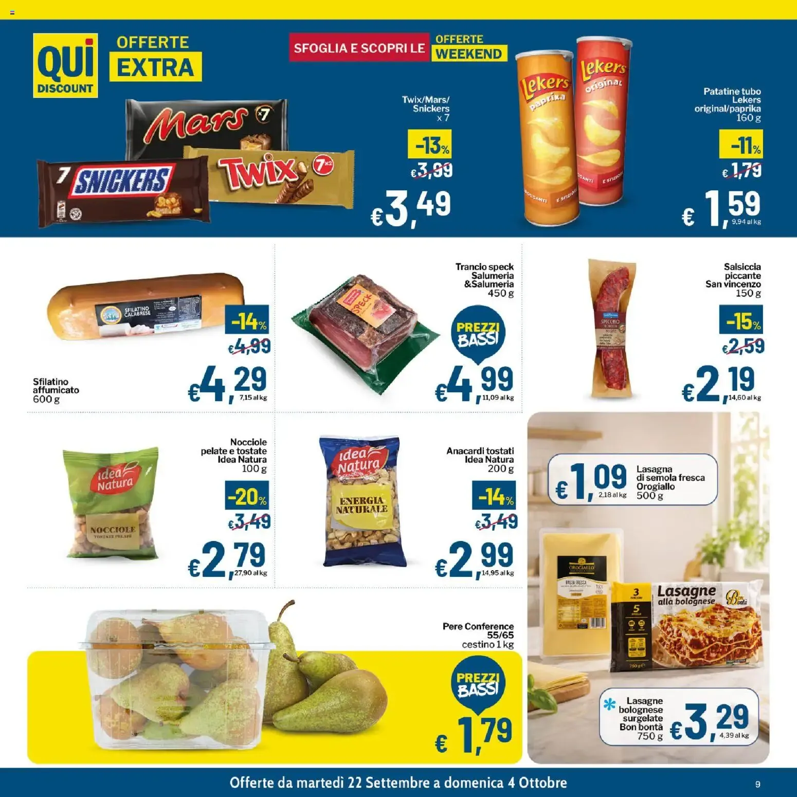 Qui Discount volantino dal 22/09/2026 - online Offerte da 22 settembre a 4 ottobre di 2026 - Pagina del volantino 9