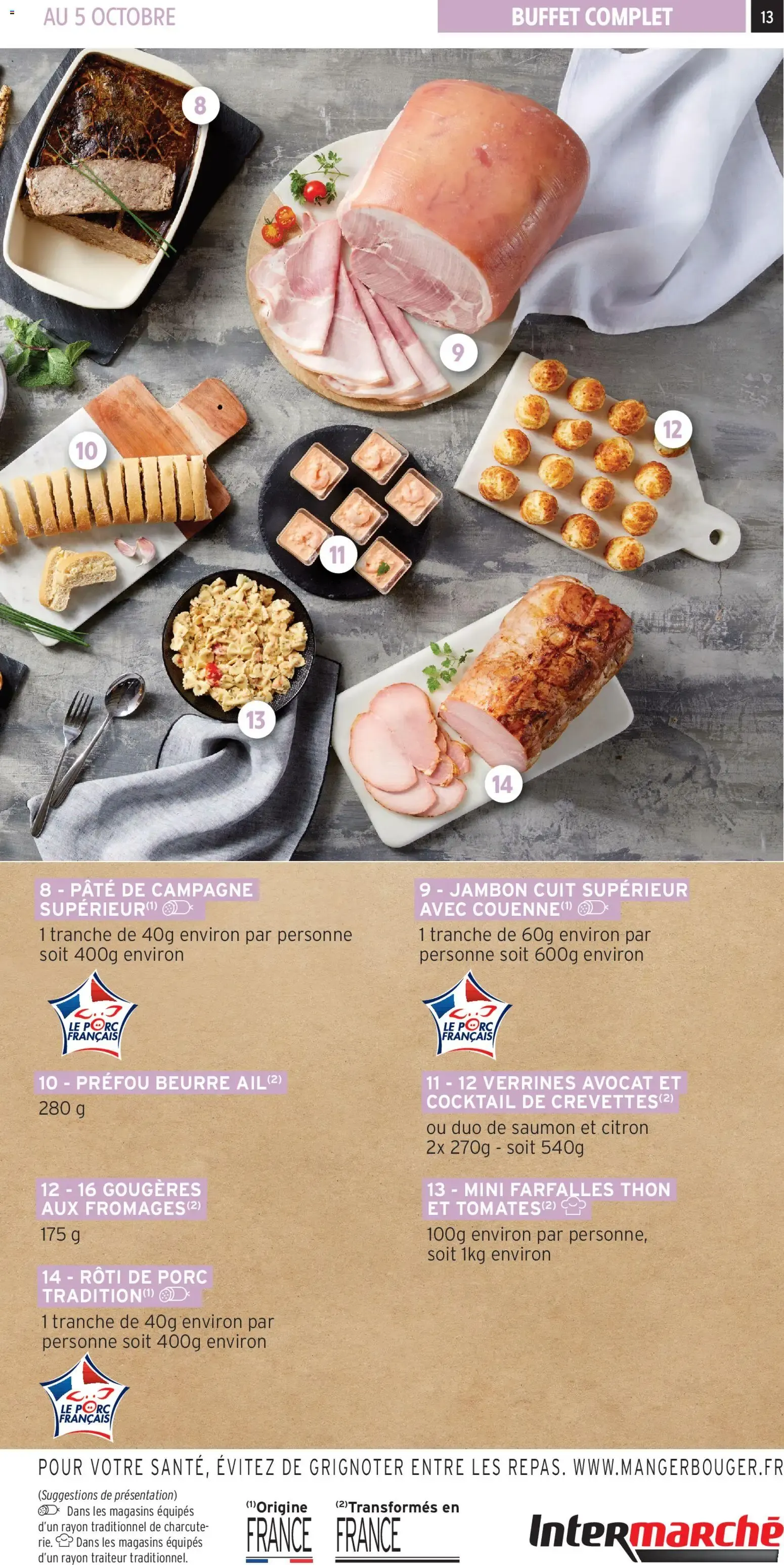 Intermarché - Les menus traiteur printemps/été à partir du 01/04/2026 - promo en ligne du 1 avril au 5 octobre 2026 - Catalogue page 13