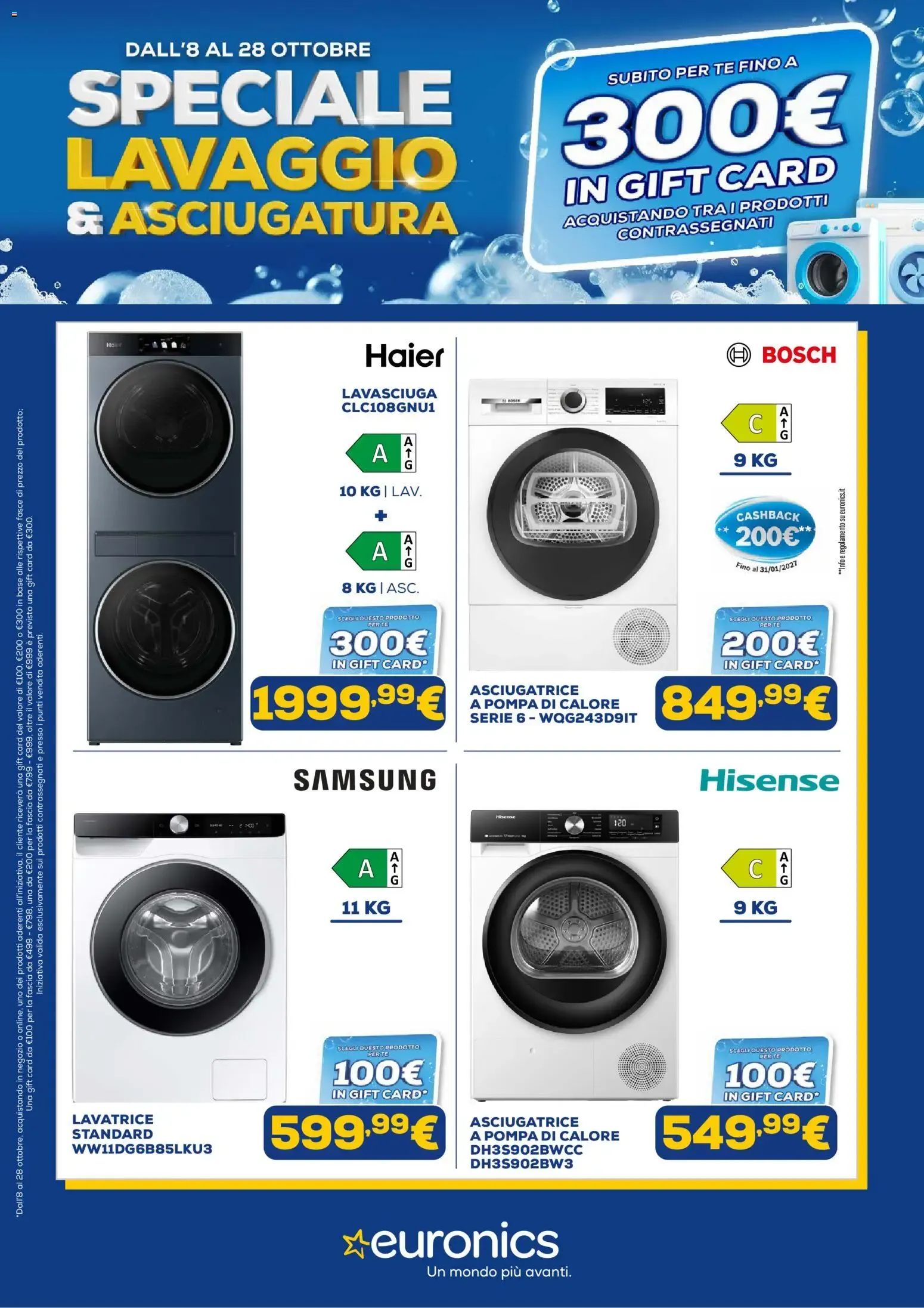 Euronics: Speciale Lavaggio & Asciugatura da 8 ottobre a 28 ottobre di 2026 - Pagina del volantino 1