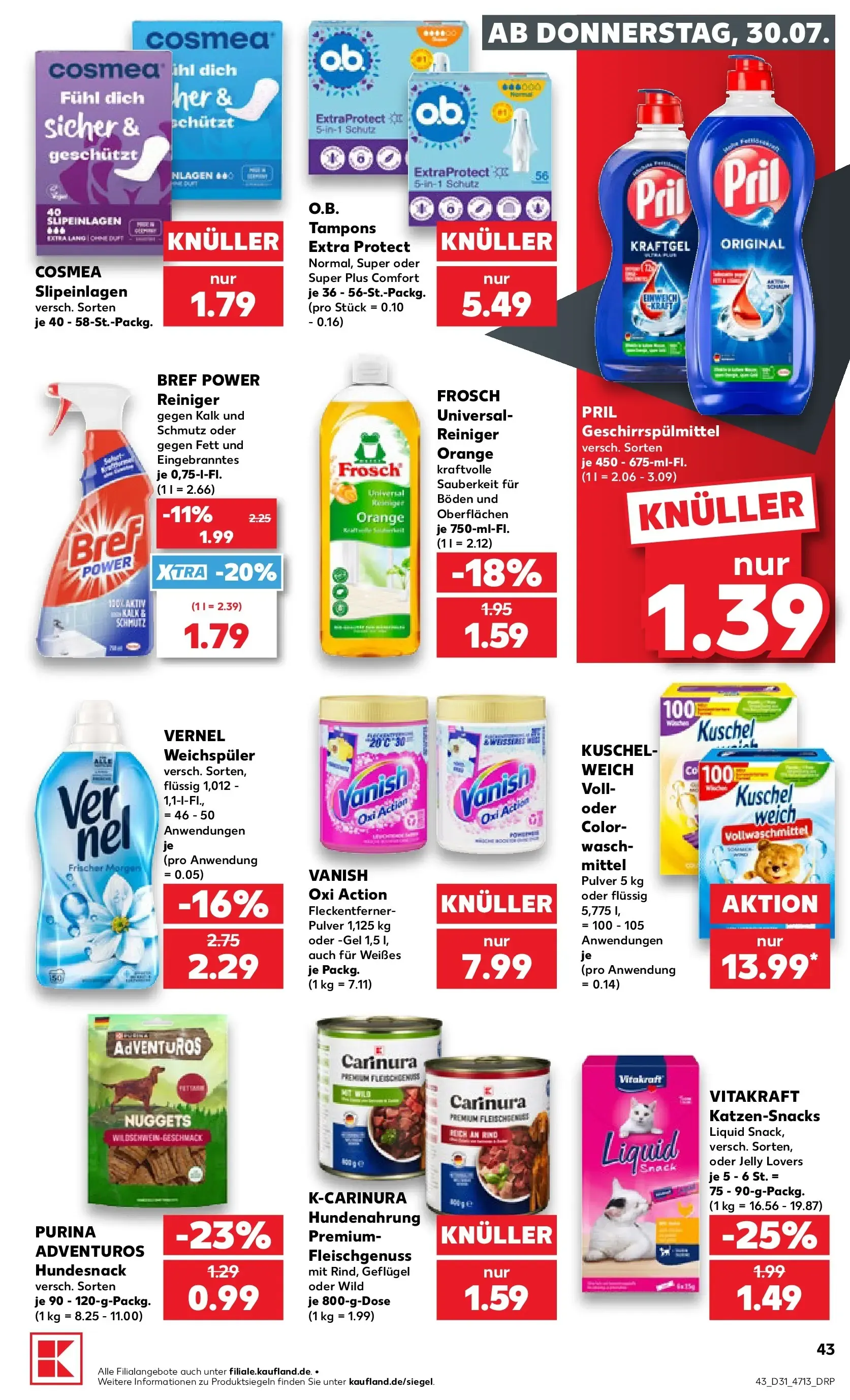 Prospekt Kaufland ab 30.07.2026 » Angebote Online zum Blättern von 30. Juli bis 5. August 2026 - Prospekt seite 43