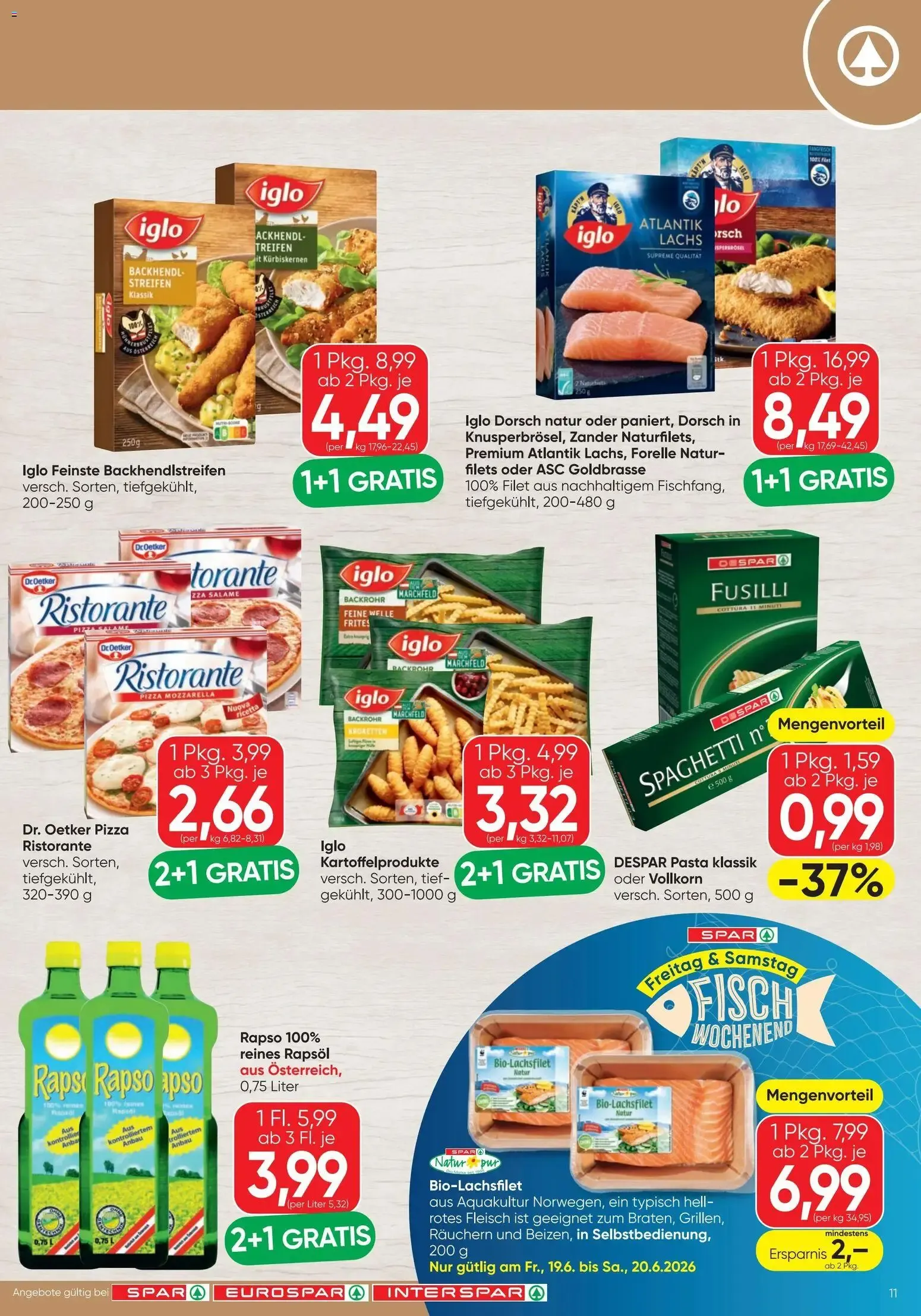 Spar - Flugblatt (18.06.2026) - Angebote und Prospekt von 18. Juni bis 30. Juni 2026 - Flugblätt seite 11