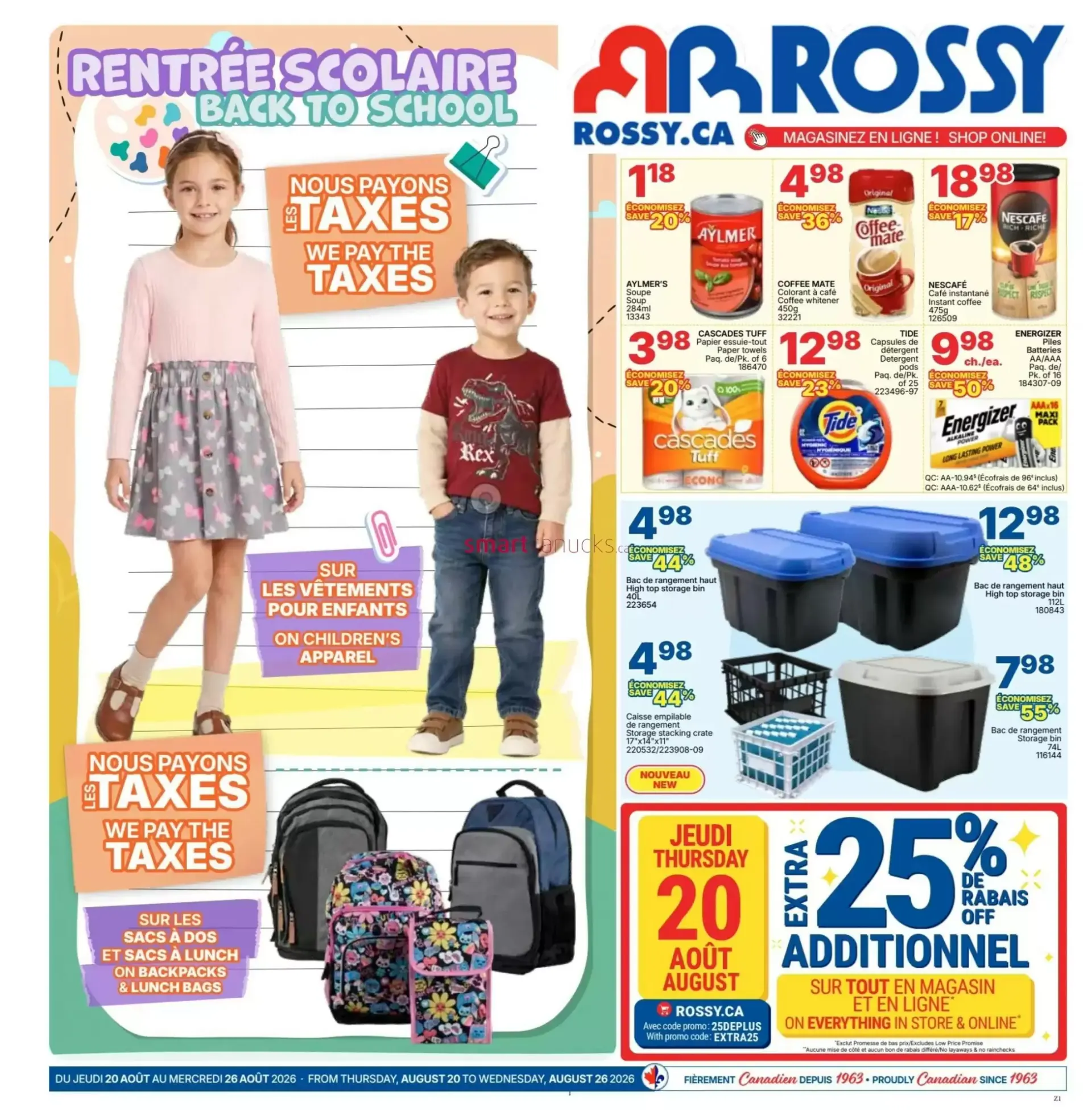 Rossy Rentrée Scolaire / Back to School flyer from August 20 to August 26 2026 - flyer page 1
