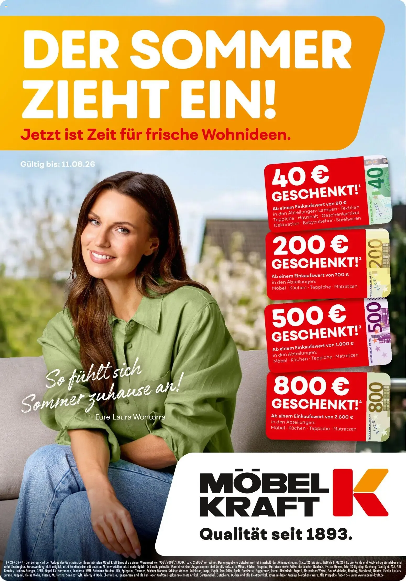 Möbel Kraft: ¡El Verano Llega! Ideas frescas para el hogar. von 15. Juli bis 11. August 2026 - Prospekt seite 1