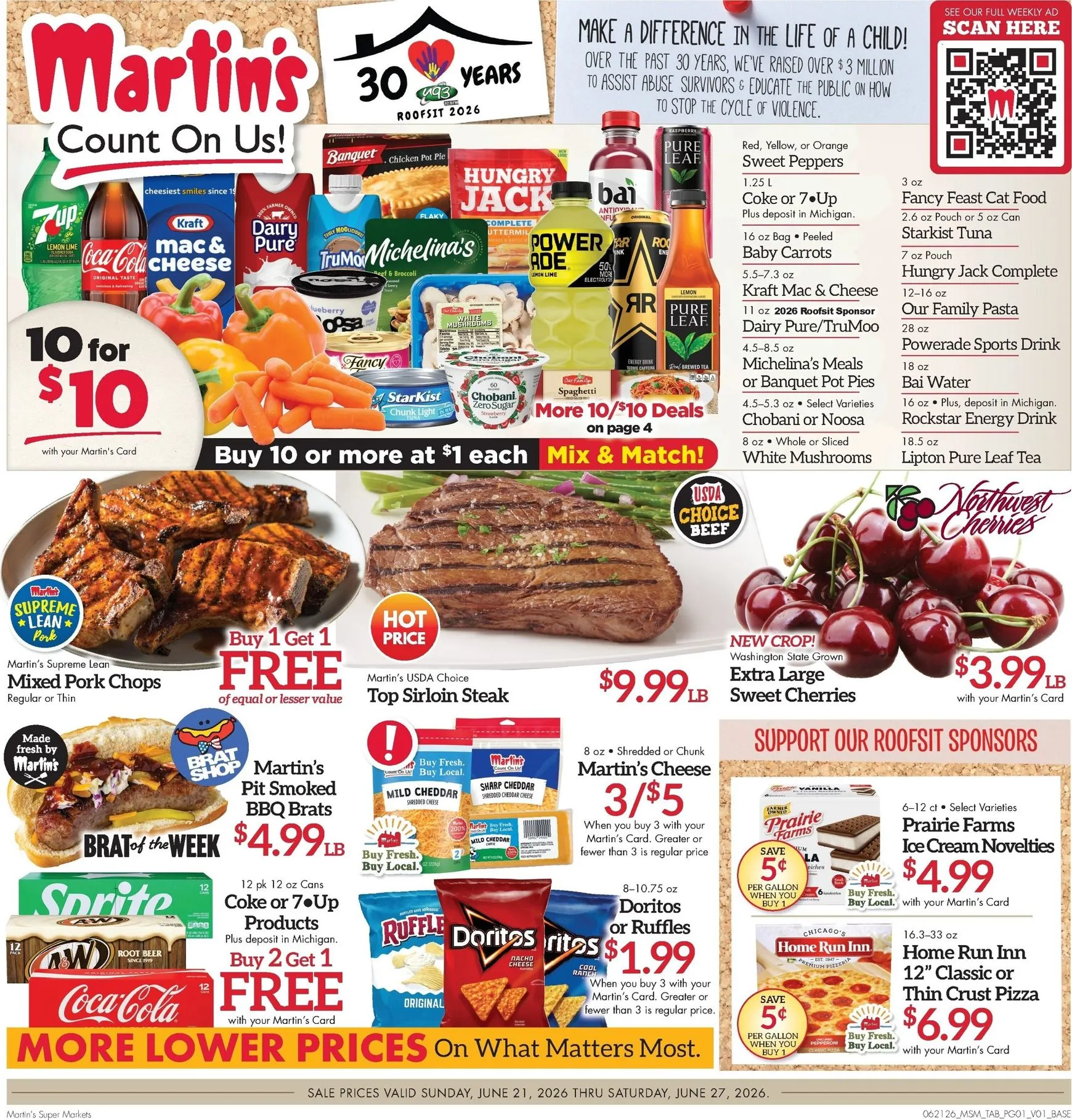 Current Martin's Super Markets leaflet valid from Sunday 06/21/2026 to Saturday 06/27/2026