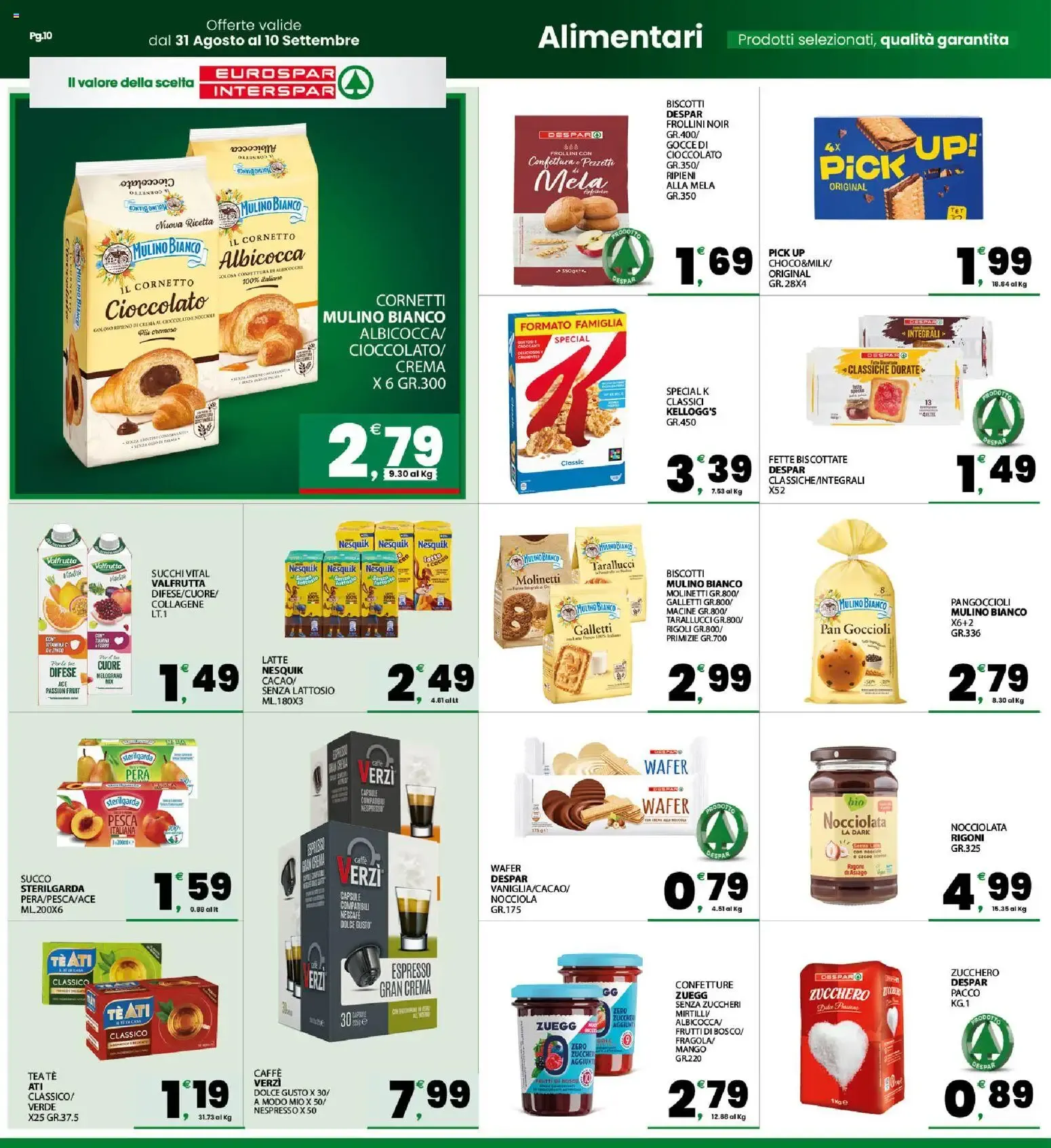 Eurospar Interspar - La Spesa Conveniente da 31 agosto a 10 settembre di 2026 - Pagina del volantino 10