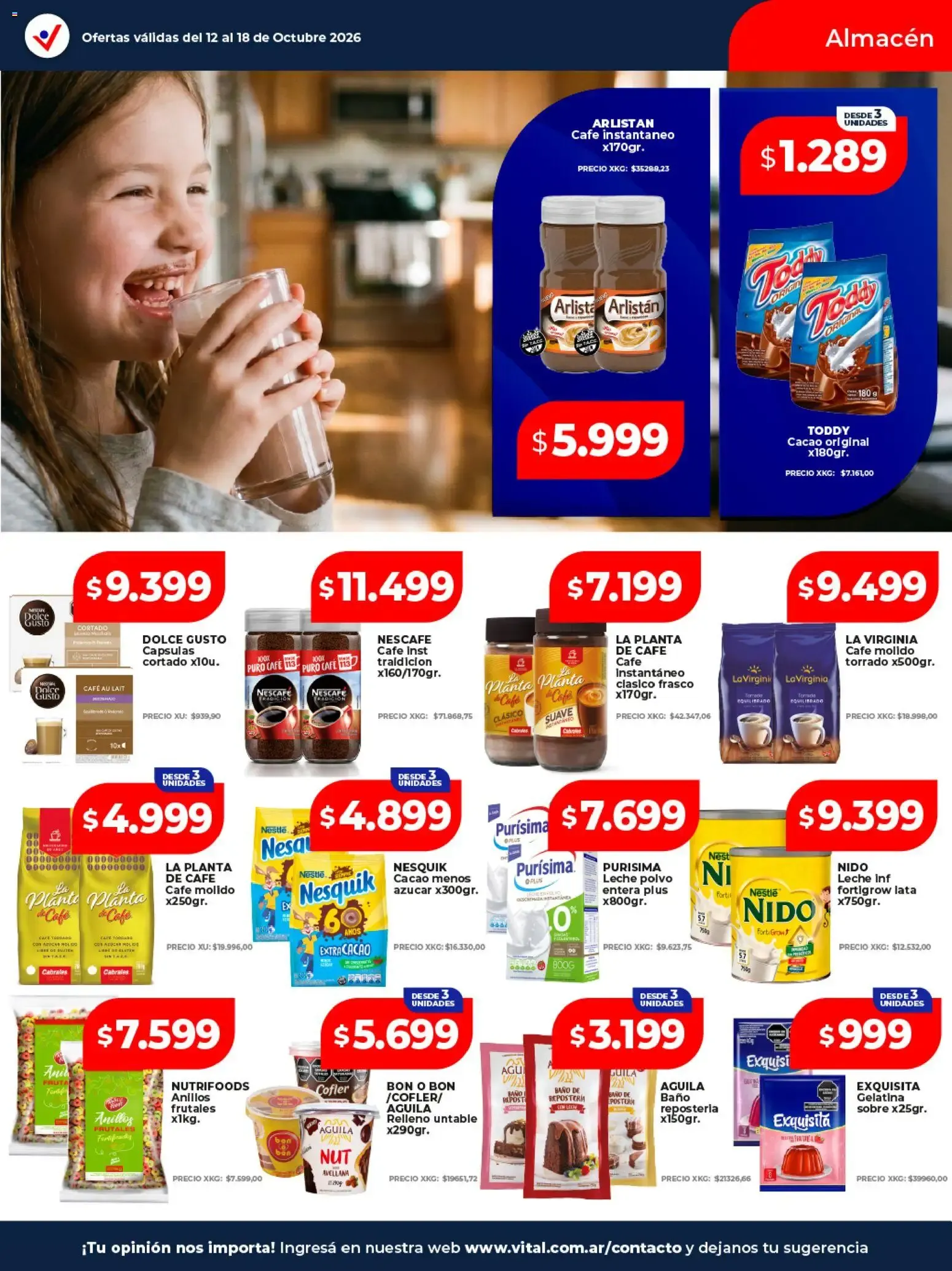 Ofertas de VITAL SUPERMAYORISTA EL MAYORISTA DE TU AHORRO 12 de octubre al 18 de octubre 2026 - Página 20 del catálogo