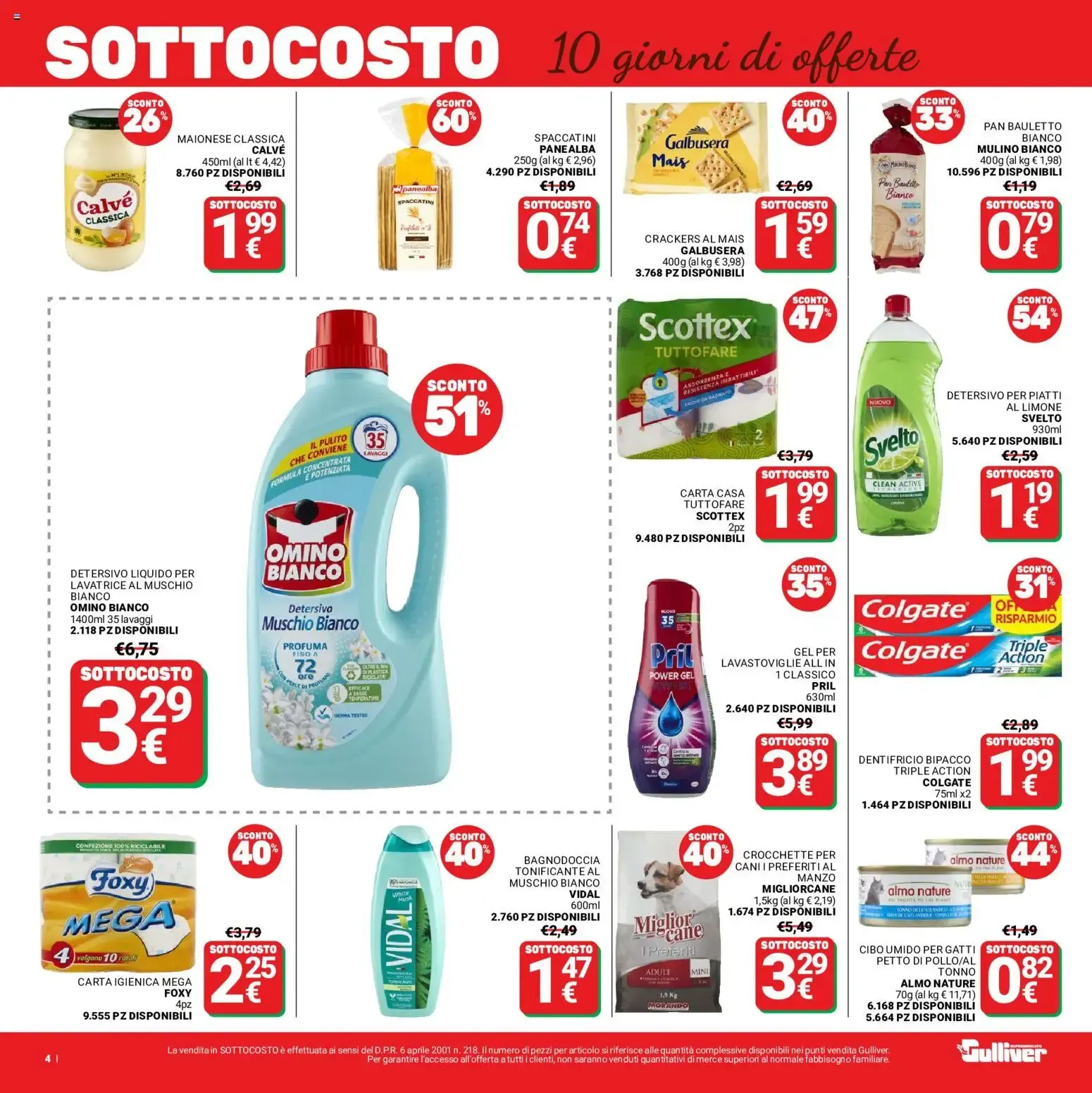 Gulliver Supermercato: SOTTOCOSTO 10 giorni di offerte da 7 luglio a 16 luglio di 2026 - Pagina del volantino 4