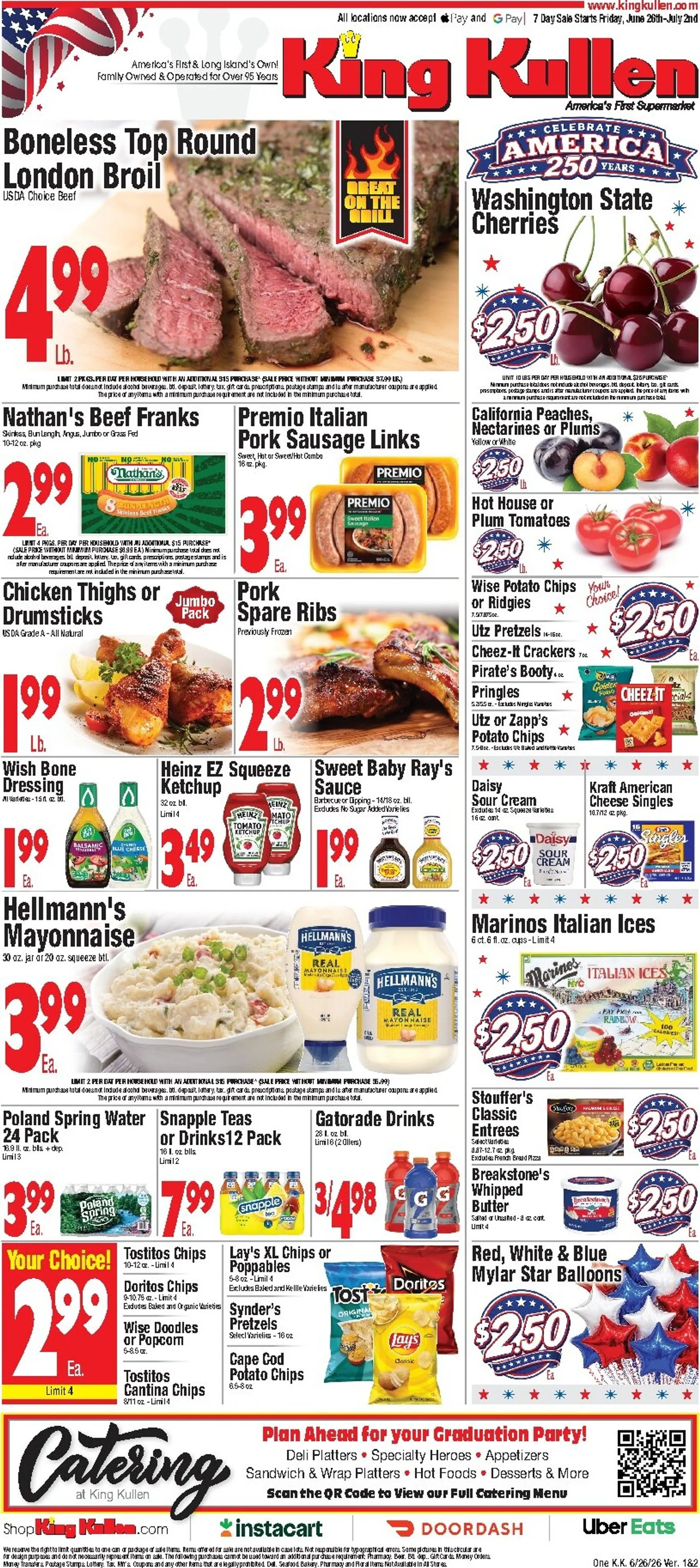 Weekly ad Current King Kullen leaflet valid from Friday 06/26/2026 to Thursday 07/02/2026 from June 26 to July 2 2026 - Page 1