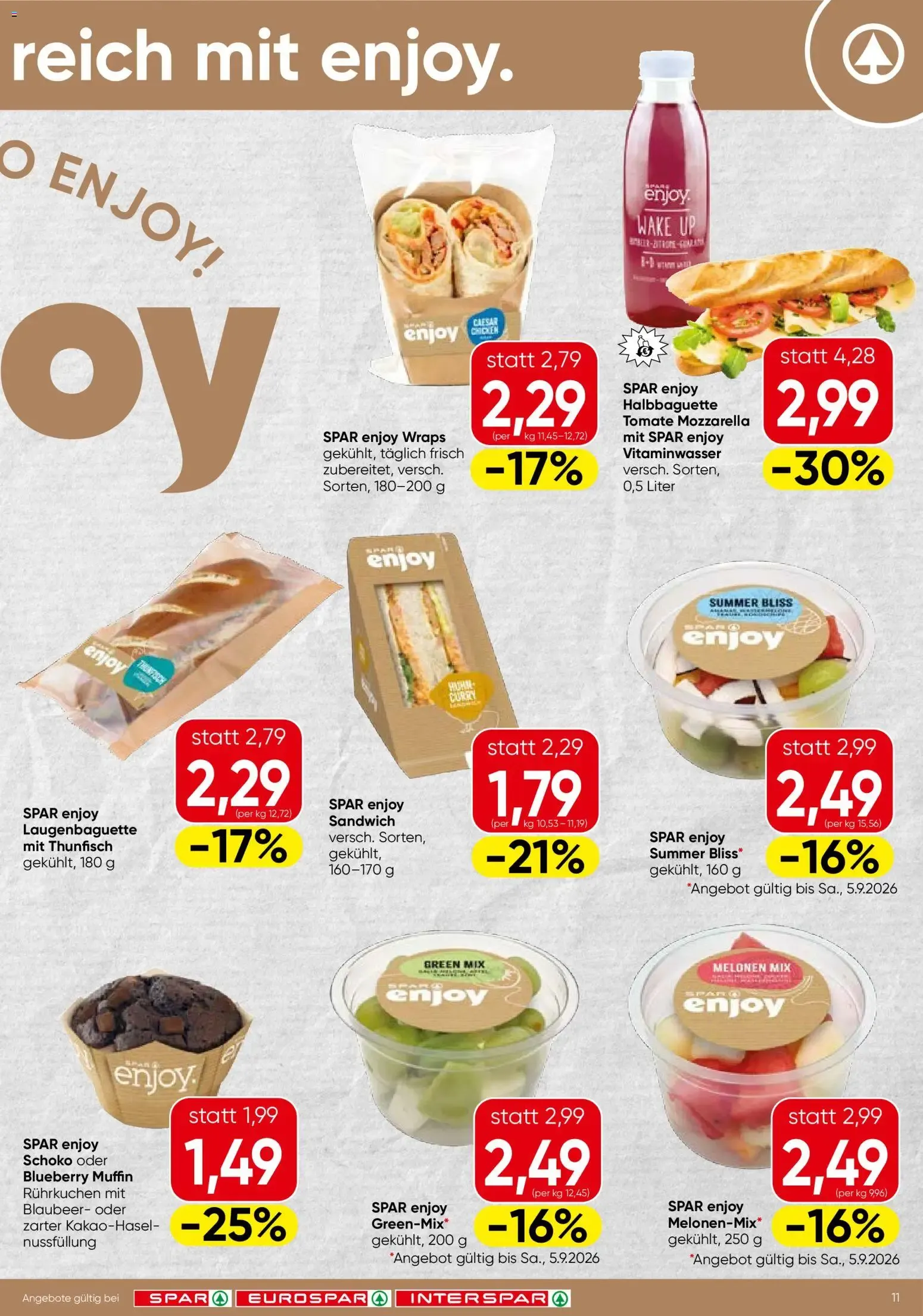 Spar - Flugblatt (03.09.2026) - Angebote und Prospekt von 3. September bis 9. September 2026 - Flugblätt seite  11