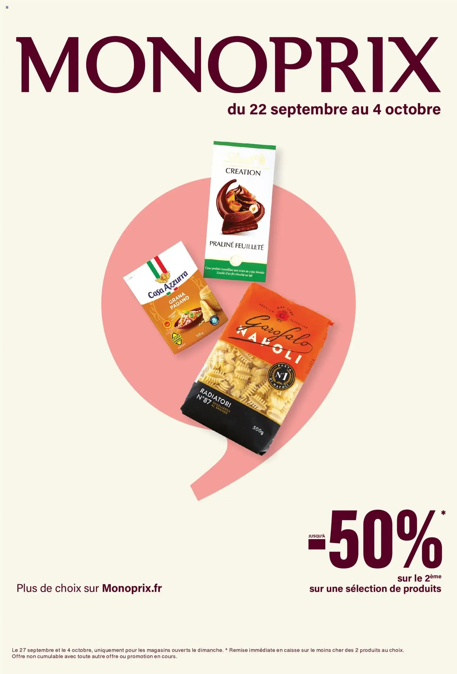 Monoprix catalogue à partir du 22/09/2026 - promo en ligne du 22 septembre au 4 octobre 2026 - Catalogue page 1