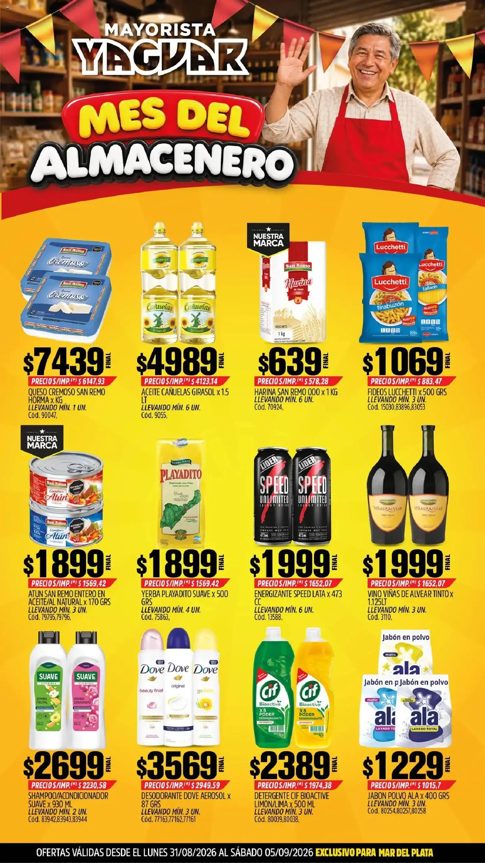 Ofertas de Mayorista Yaguar - Mes del Almacenero 31 de agosto al 5 de septiembre 2026 - Página 1 del catálogo