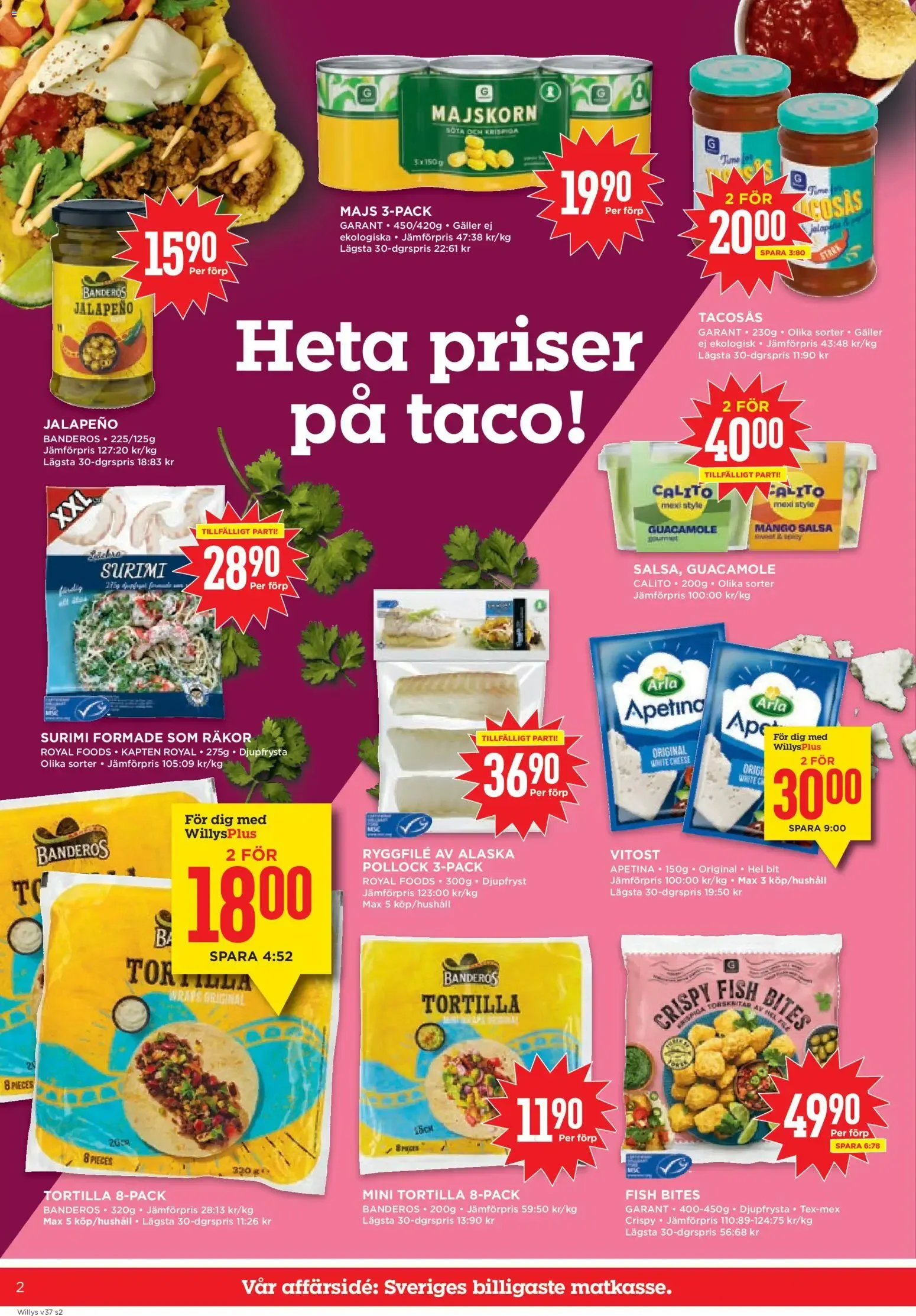 Willys: Sveriges billigaste matkasse från 7 september till 13 september 2026 - Reklamblad sidor 2