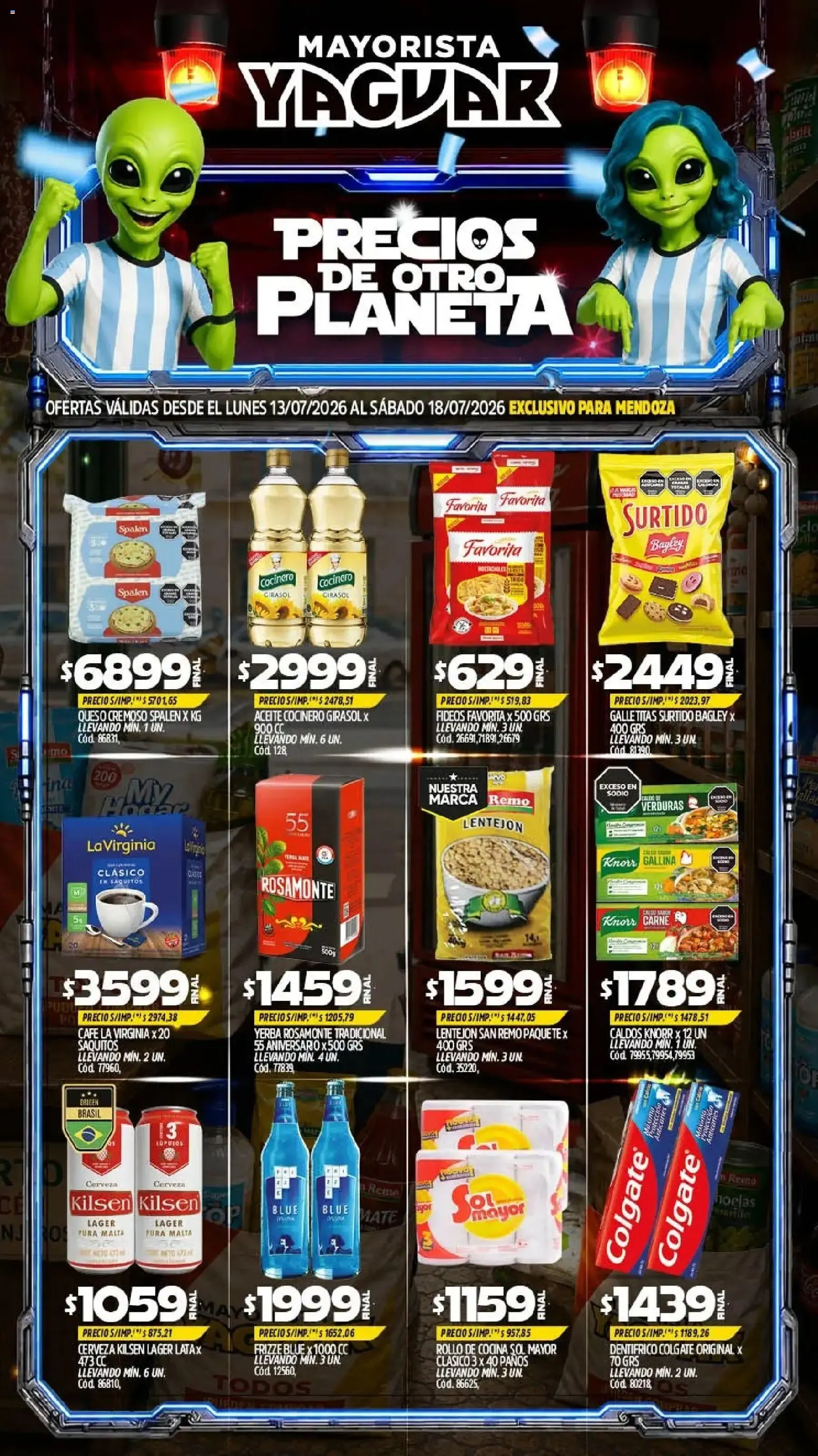Ofertas de Mayorista Yaguar: Precios de Otro Planeta 13 de julio al 18 de julio 2026 - Página 1 del catálogo