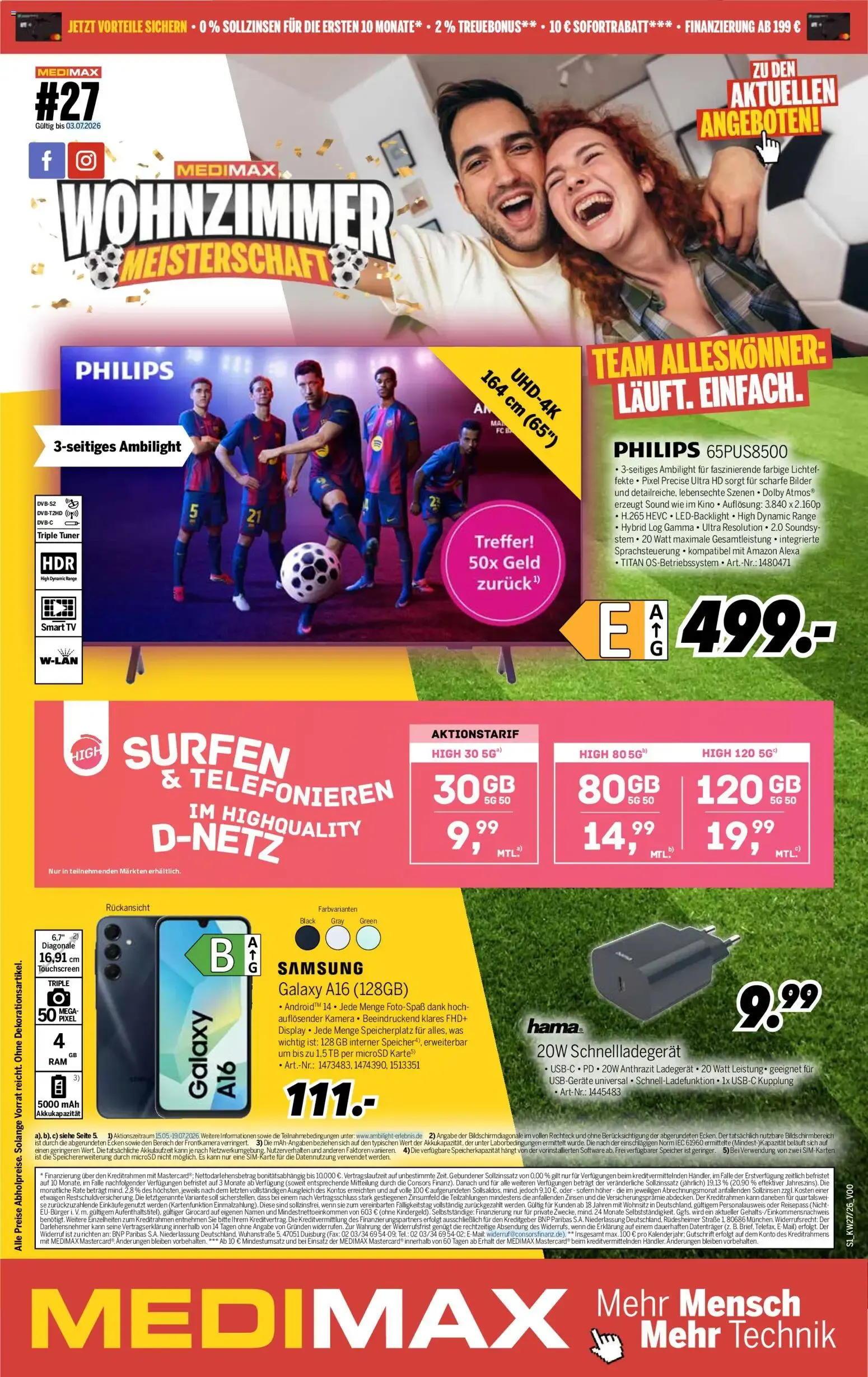 WOHNZIMMER MEISTERSCHAFT von 27. Juni bis 3. Juli 2026 - Prospekt seite 1