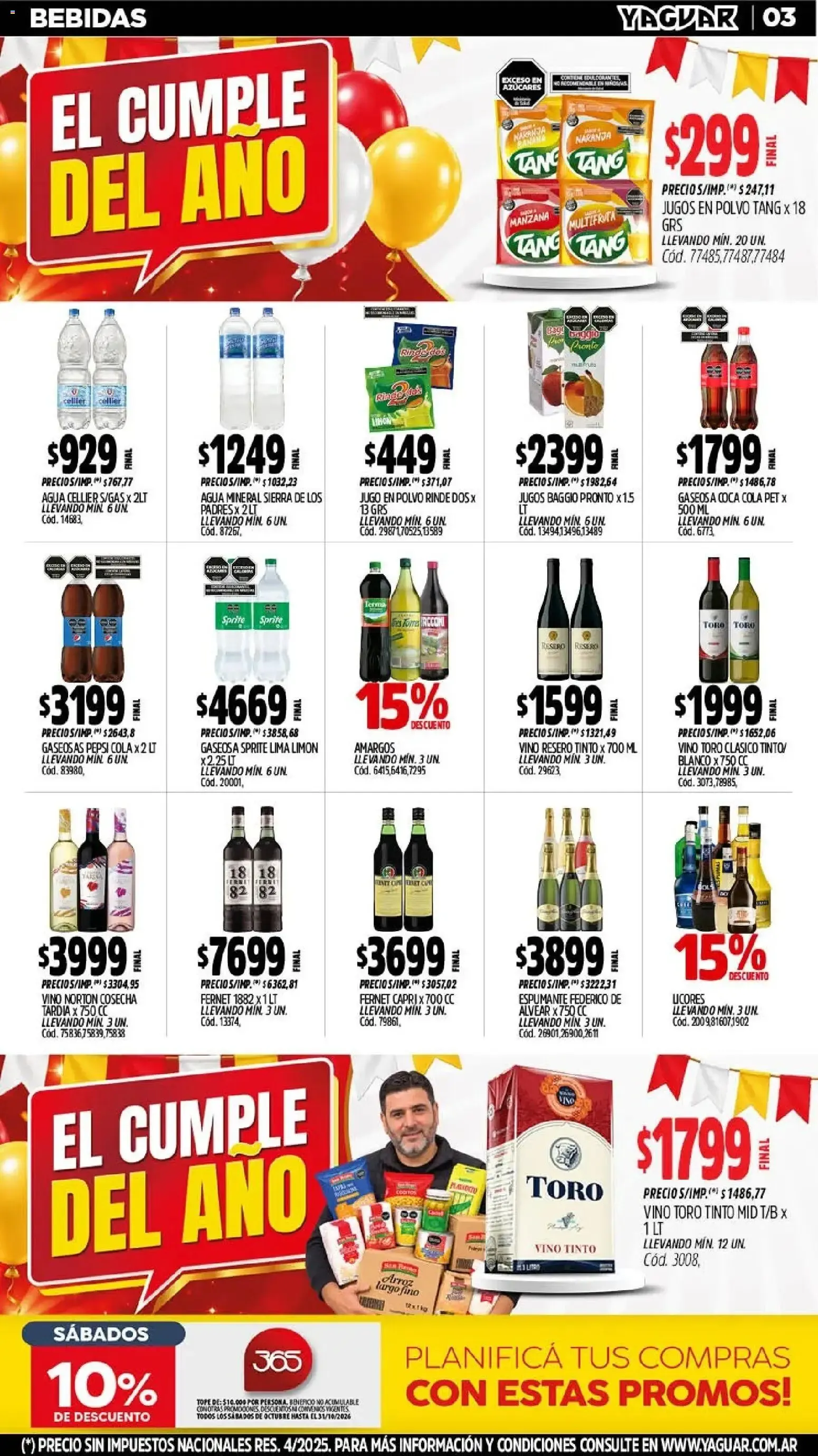 Ofertas de Mayorista Yaguar - El Cumple del Año 38 19 de octubre al 24 de octubre 2026 - Página 4 del catálogo