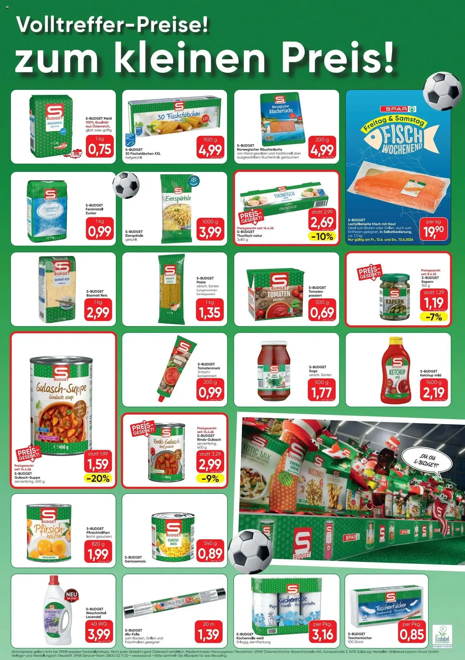 Spar Budget: Anpfiff für die Volltreffer Preise von 8. Juni bis 8. Juli 2026 - Flugblätt seite 3