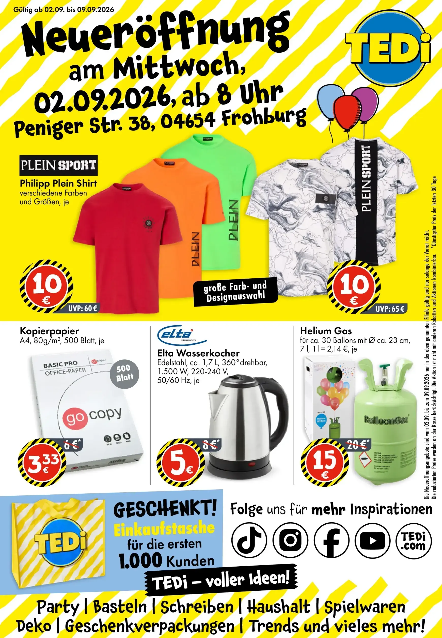TEDi - Neueröffnung in Frohburg Prospekt – von Mittwoch 02.09.2026 bis Mittwoch 09.09.2026