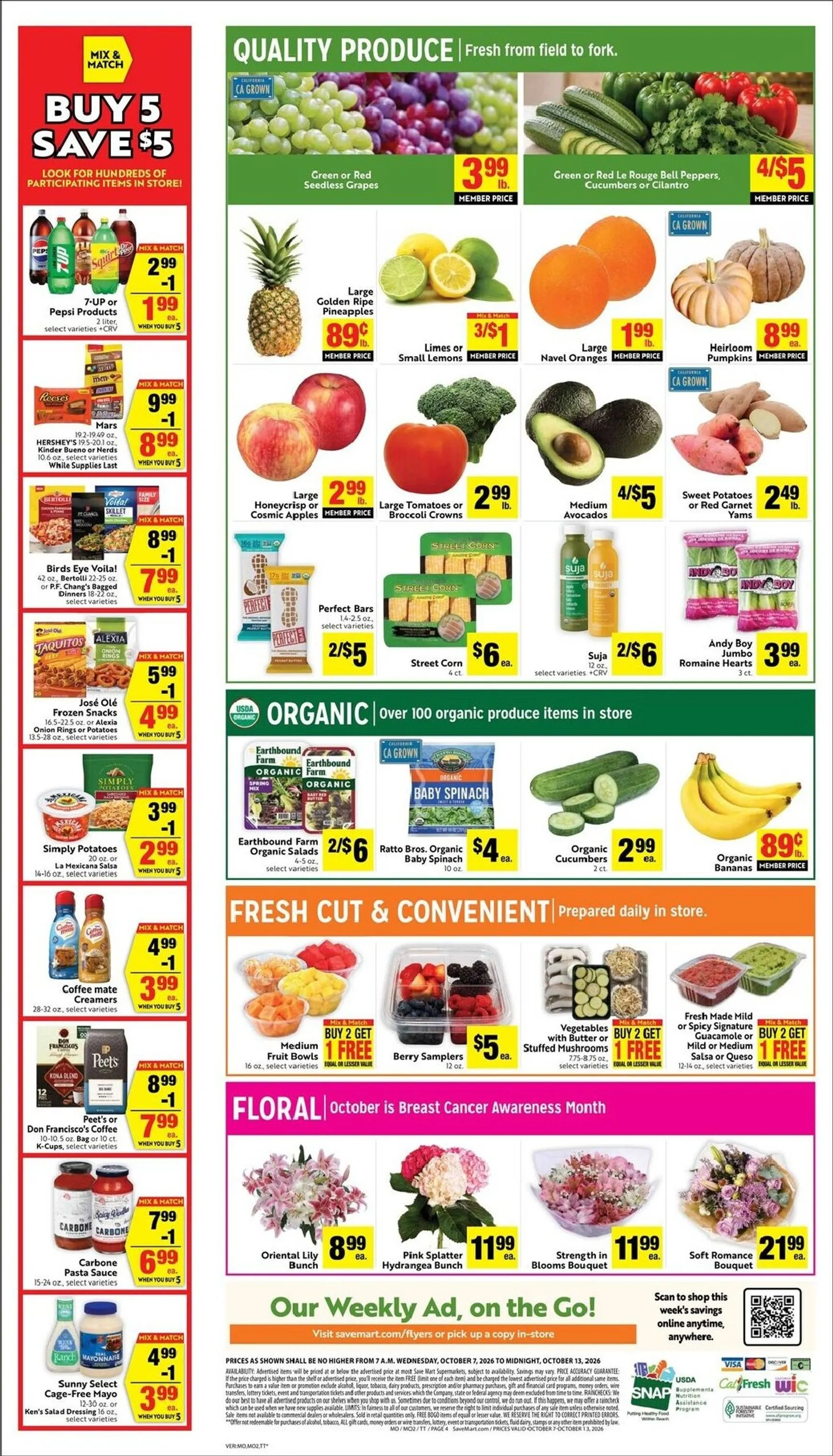 Weekly promotion Save Mart 3 Day Sale spanning from October 9 to October 11 2026 - Page 4 for Catalogue 365