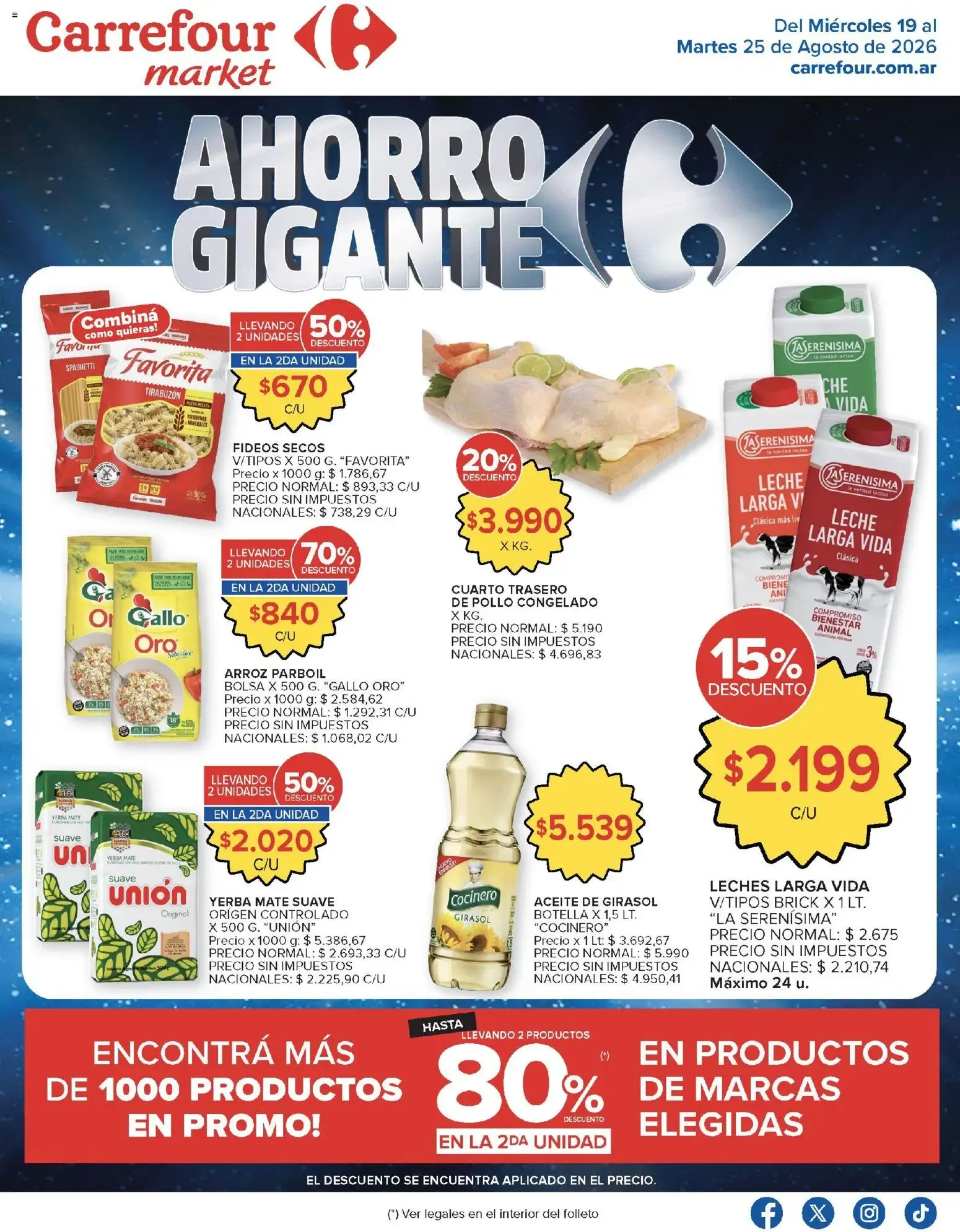 Ofertas de Carrefour Ahorro Gigante: Ofertas Hiper y Market 19 de agosto al 25 de agosto 2026 - Página 34 del catálogo