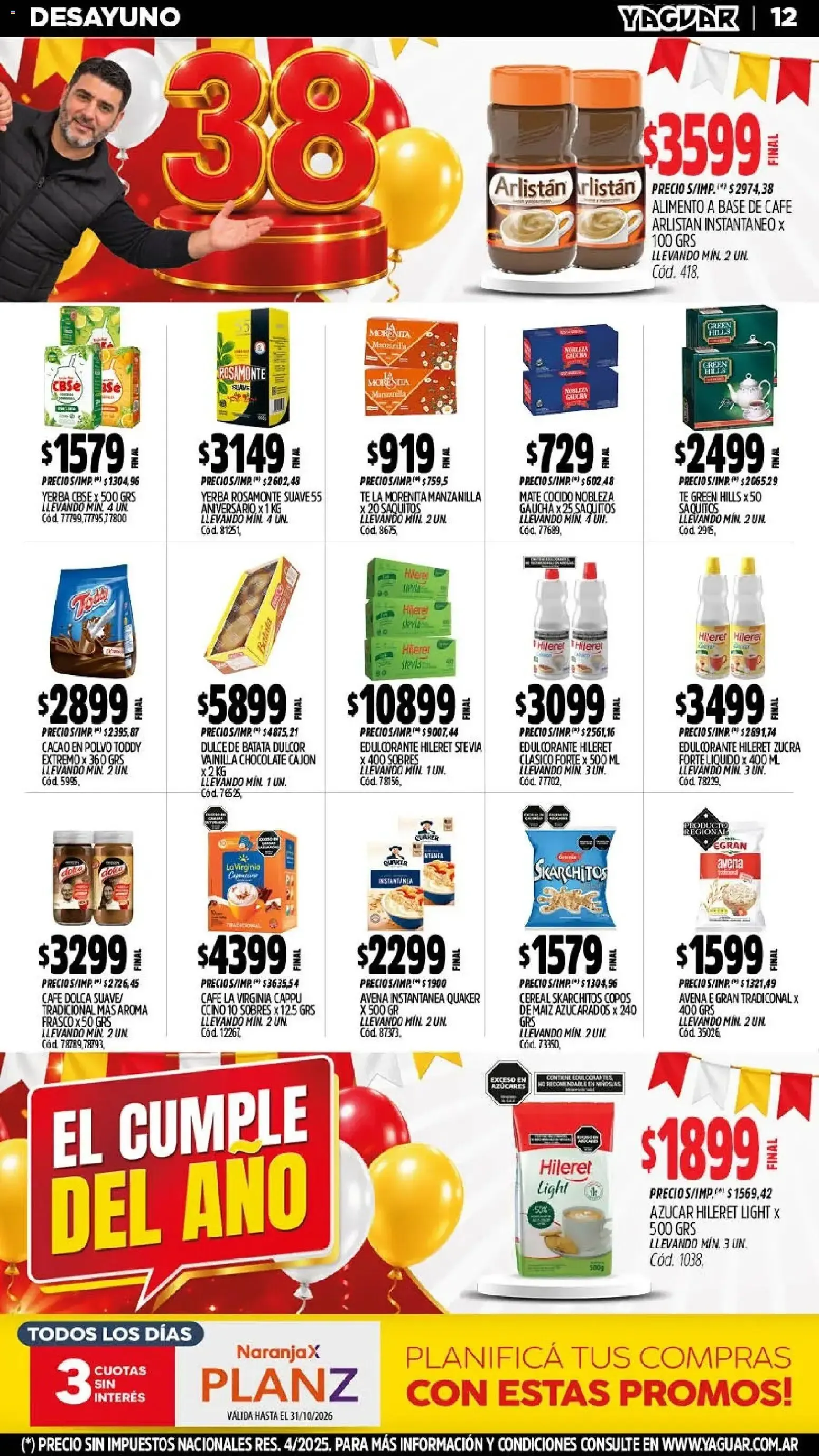 Ofertas de Mayorista Yaguar - El Cumple del Año 38 5 de octubre al 11 de octubre 2026 - Página 10 del catálogo