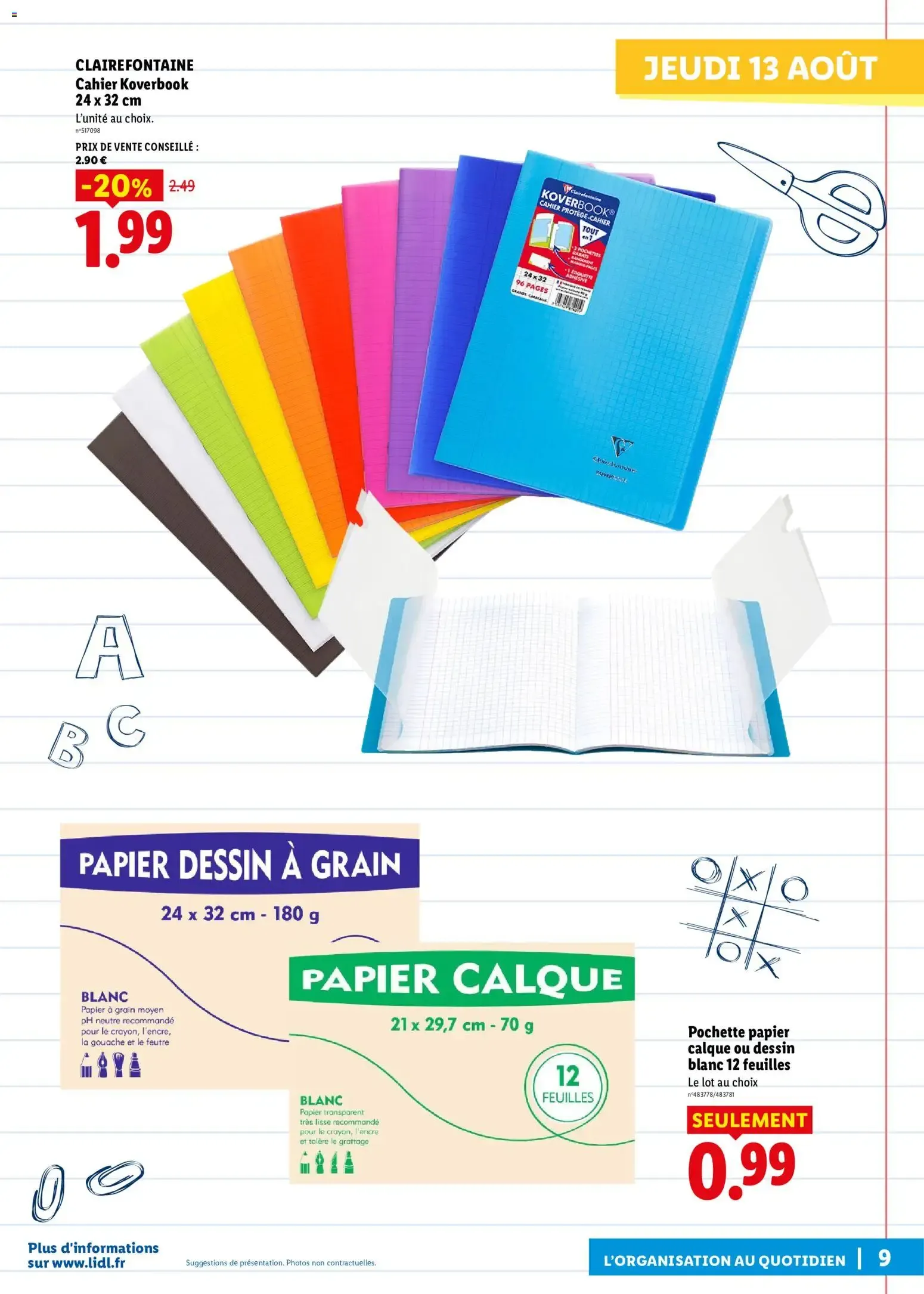 Lidl: Préparez la rentrée ! du 13 août au 20 août 2026 - Catalogue page 9