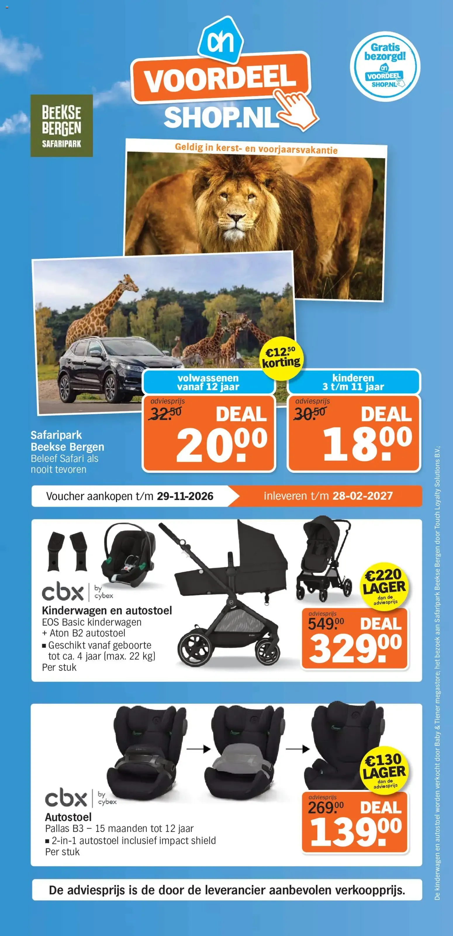 Vordeel Shop.nl ofertas de Safaripark Beekse Bergen y productos para bebés van 26 oktober tot 28 februari 2027 - Folder pagina 1