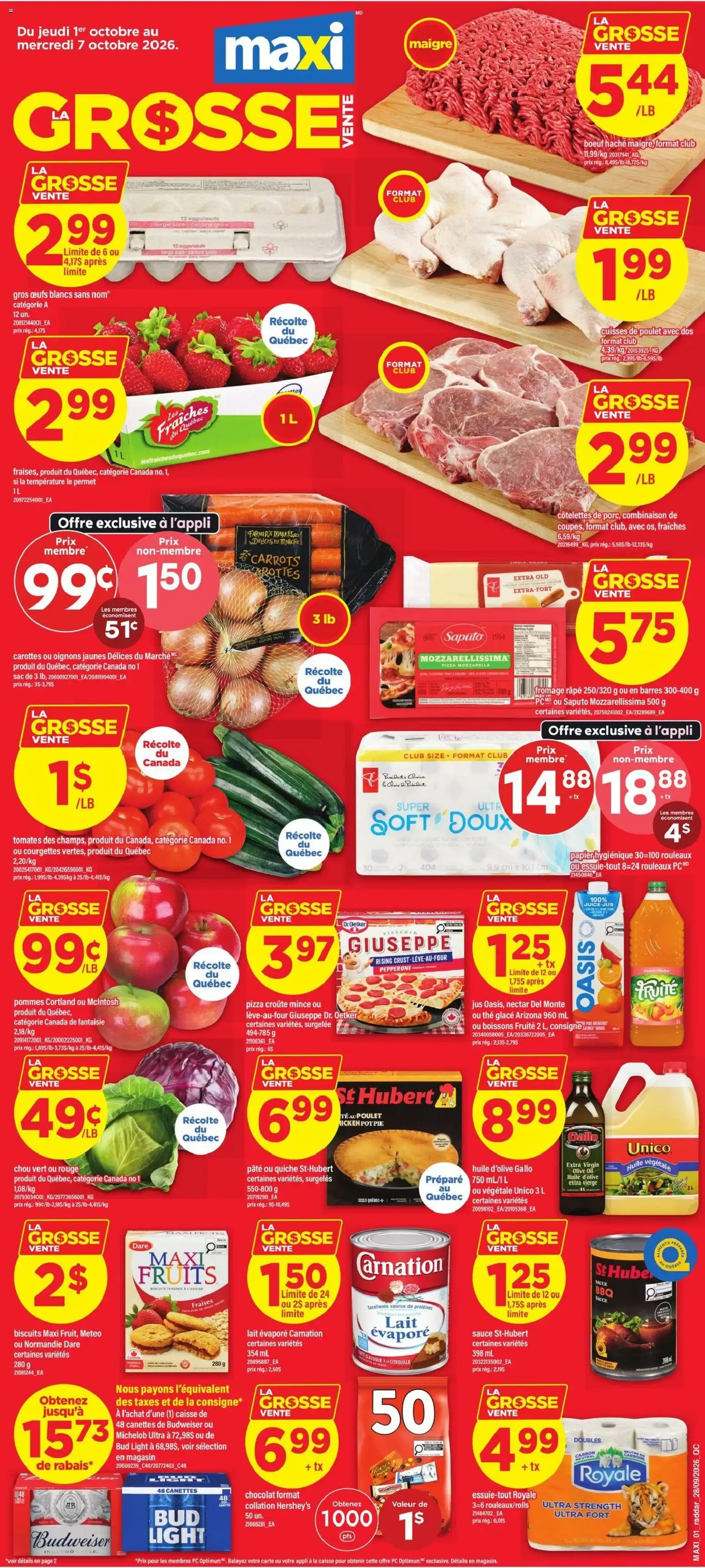Maxi weekly flyer / circulaire from Oct 1, 2026 > weekly specials & deals from October 1 to October 7 2026 - flyer page 1