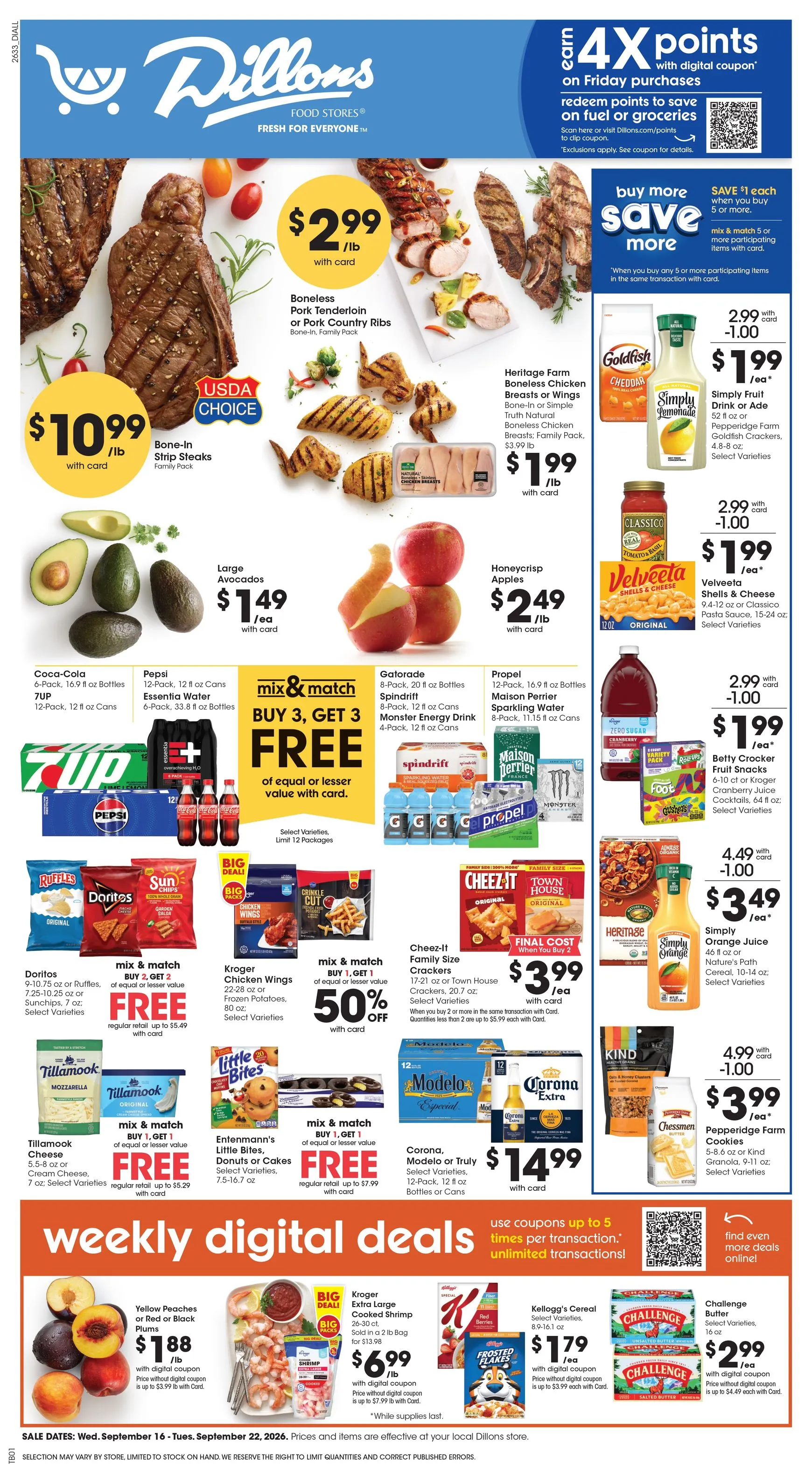 Weekly ad Dillons Weekly Digital Deals from September 16 to September 22 2026 - Page 1