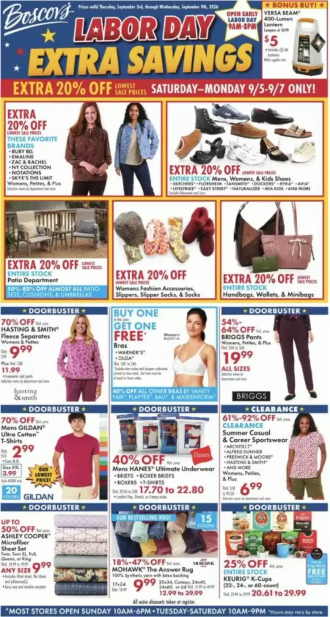 Weekly ad Boscov's Labor Day Extra Savings from September 3 to September 9 2026 - Page 1
