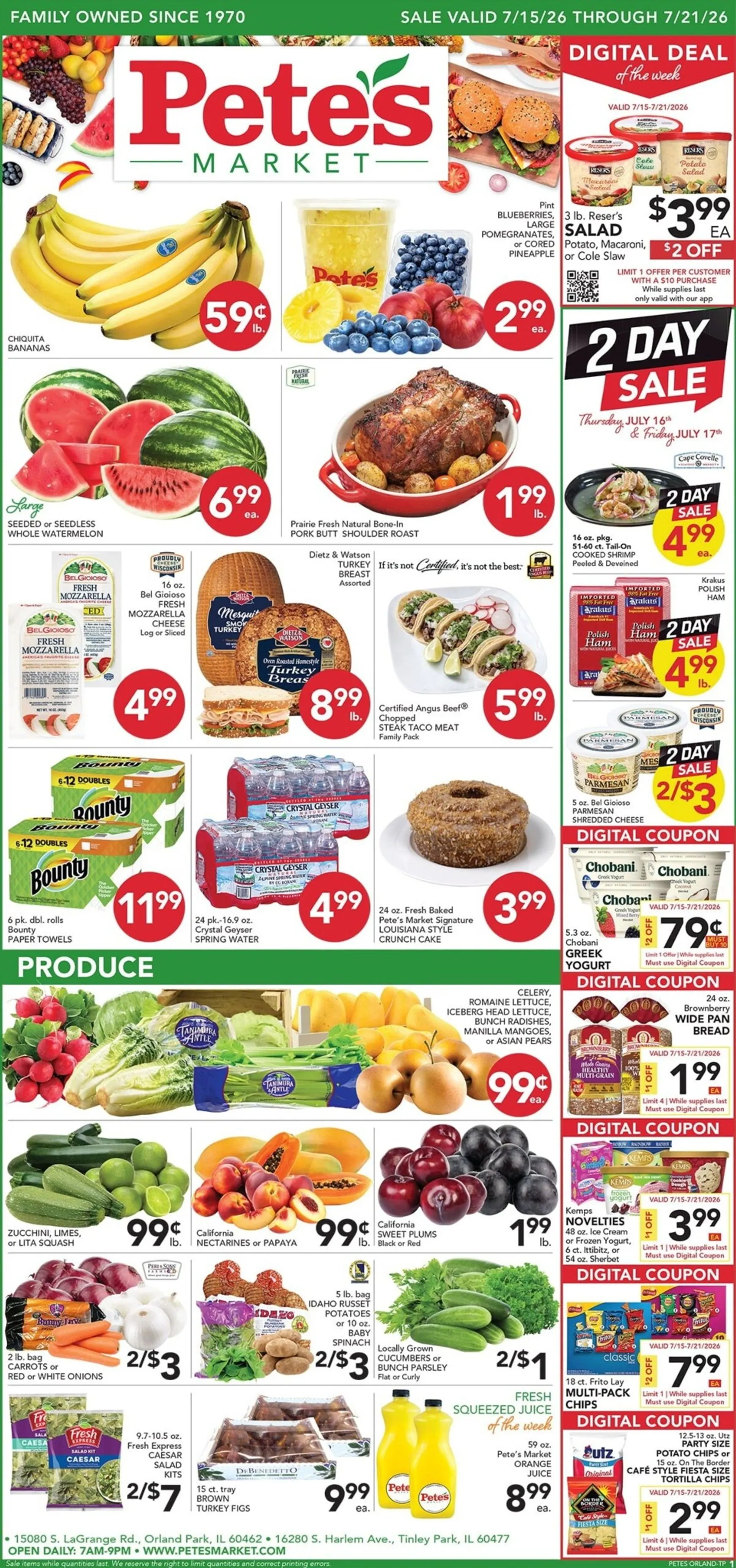 Weekly ad Current Pete's Fresh Market - Orland Park leaflet valid from Wednesday 07/15/2026 to Tuesday 07/21/2026 from July 15 to July 21 2026 - Page 1