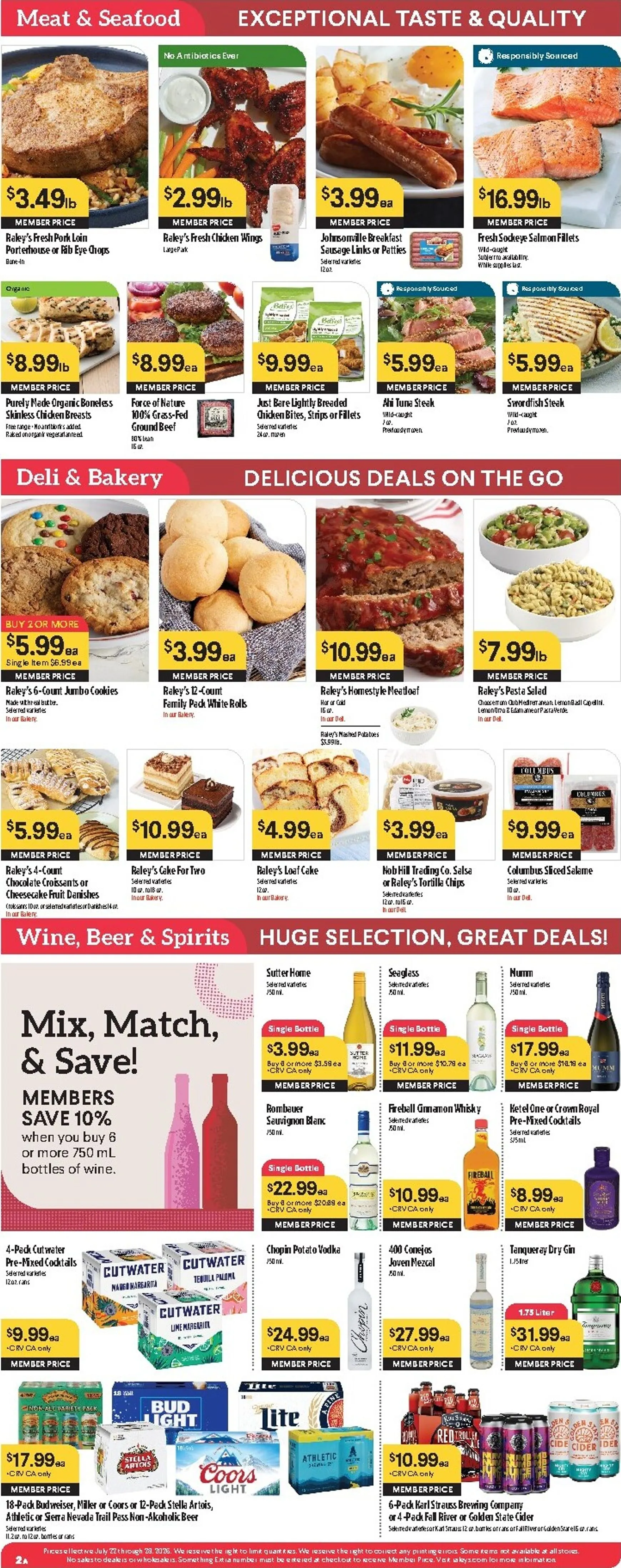 Weekly promotion Current Raley's leaflet valid from Wednesday 07/22/2026 to Tuesday 07/28/2026 spanning from July 22 to July 28 2026 - Page 3 for Catalogue 365