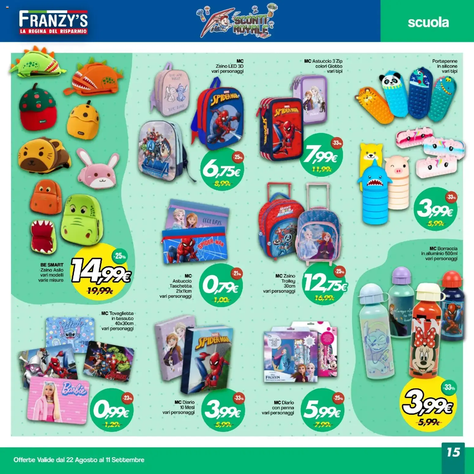 Franzy's Sconti Royale - La Regina del Risparmio da 22 agosto a 11 settembre di 2026 - Pagina del volantino 15