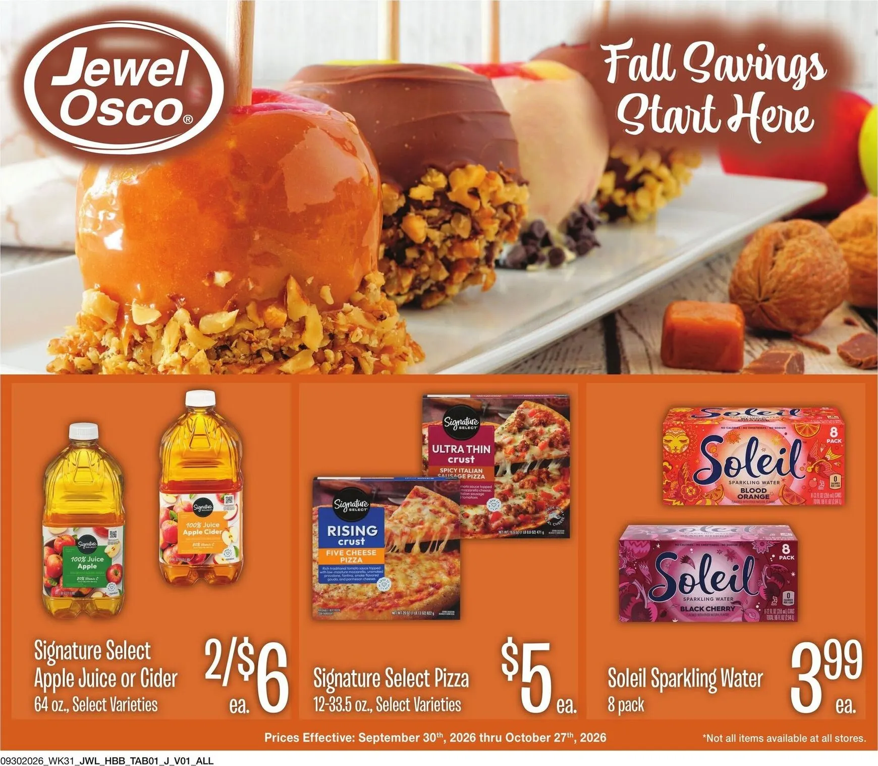 Weekly promotion Jewel Osco - Fall Savings Start Here spanning from September 30 to October 27 2026 - Page 1 for Catalogue 365