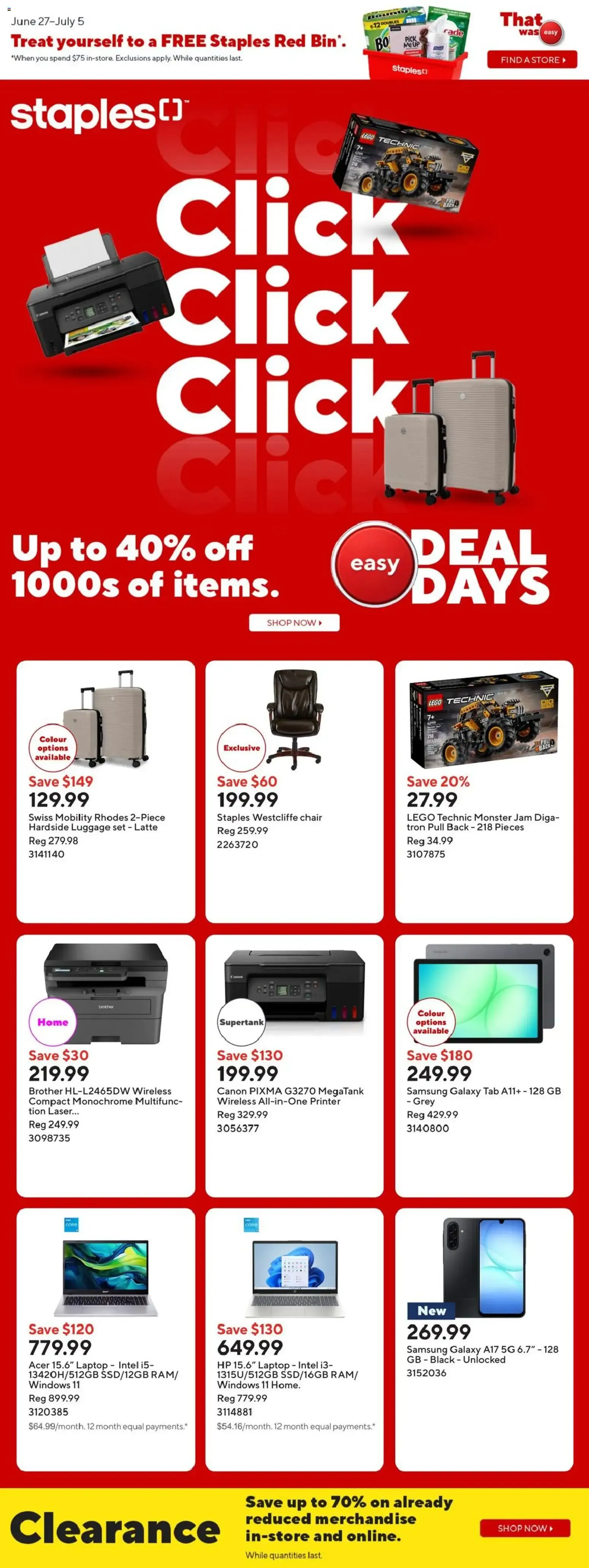 Staples easy 3 days to save. from June 26 to June 28 2026 - flyer page 2