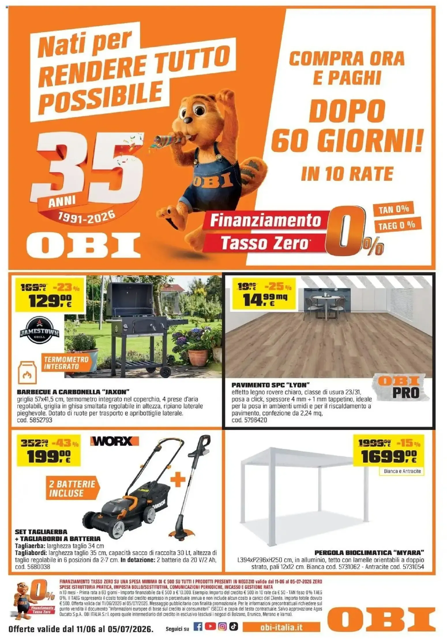 OBI - Nati per rendere tutto possibile - 35 Anni (1991-2026) - Offerte valide dal 11/06 al 05/07/2026