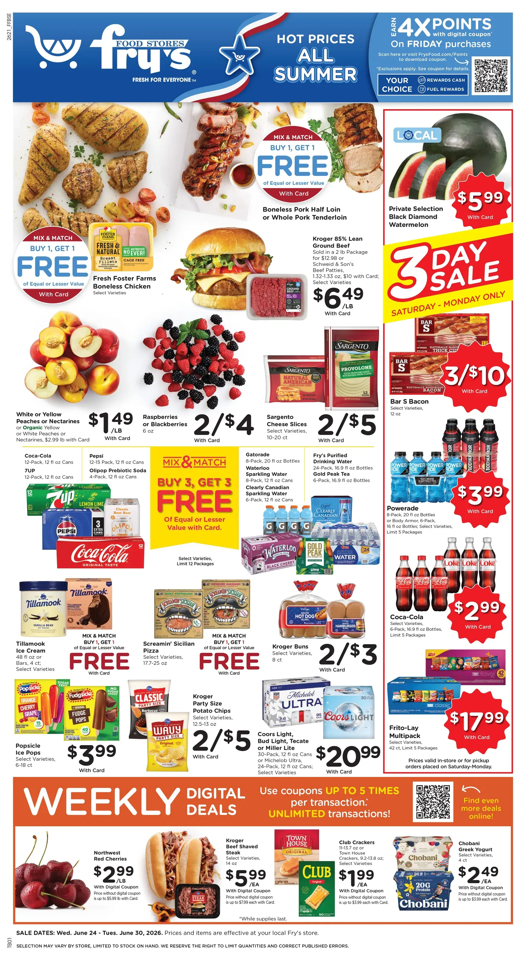 Current Fry's Food Stores leaflet valid from Wednesday 06/24/2026 to Tuesday 06/30/2026