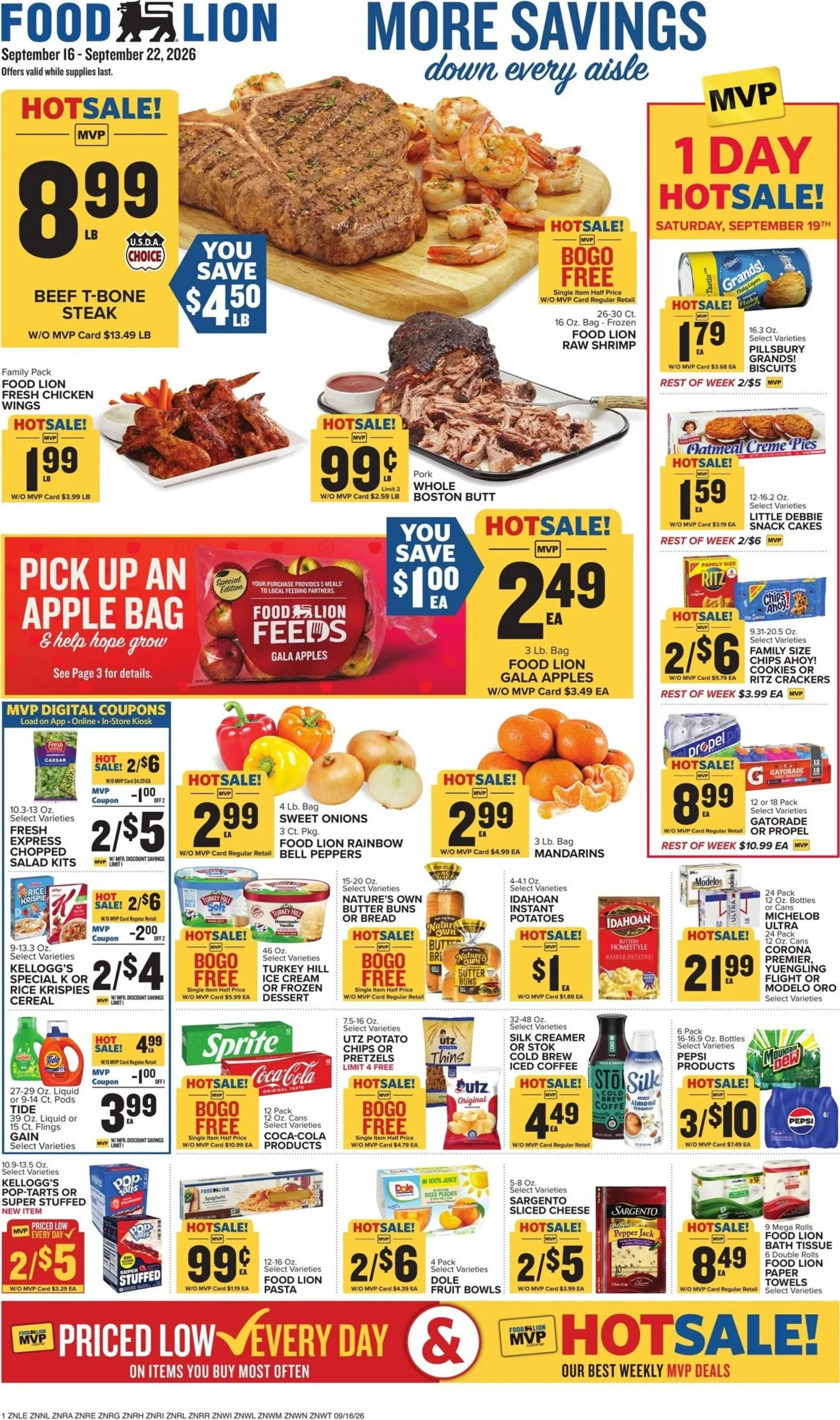 Current Food Lion leaflet valid from Wednesday 09/16/2026 to Tuesday 09/22/2026