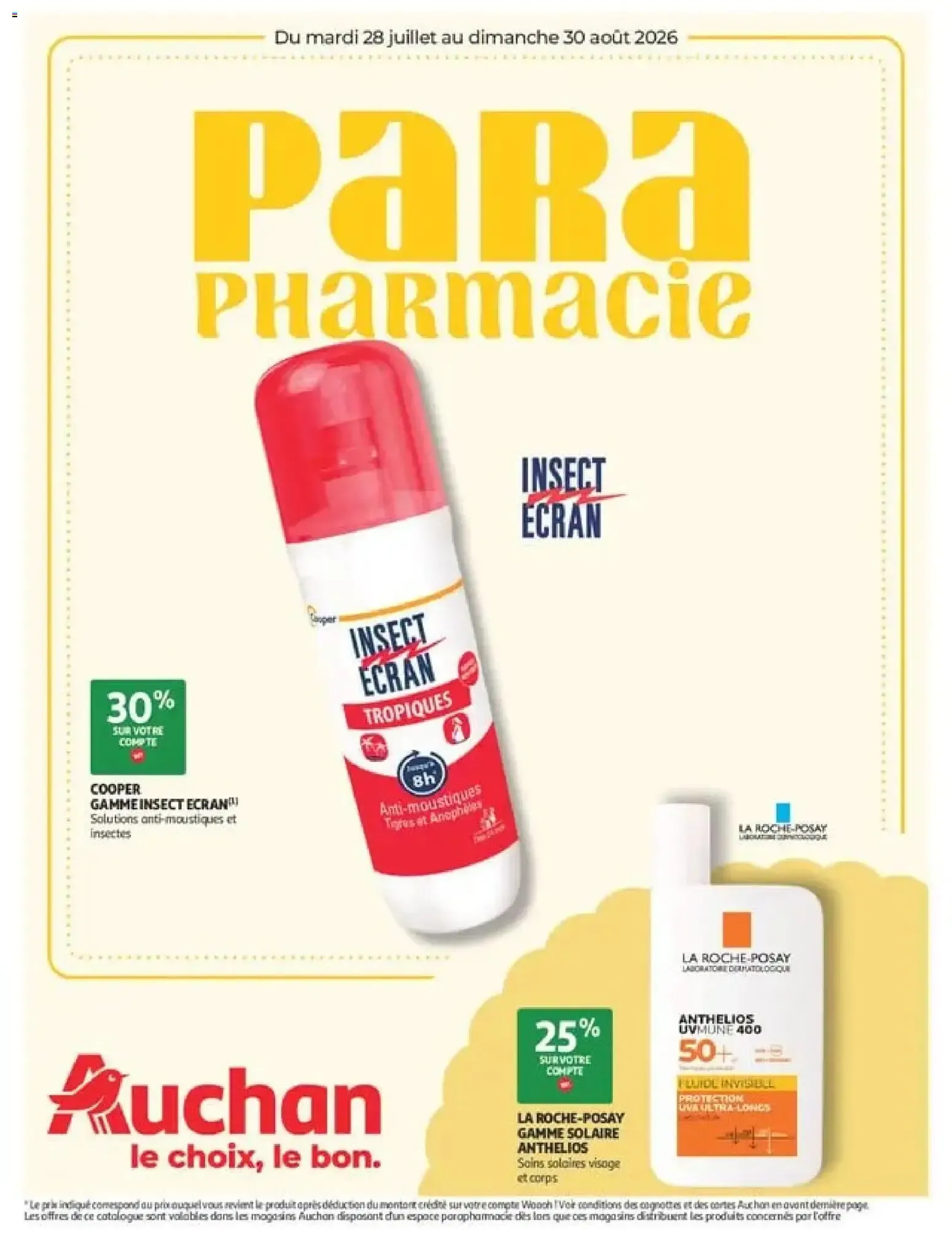 Auchan Parapharmacie, beauté à partir du 28/07/2026 - promo en ligne du 28 juillet au 30 août 2026 - Catalogue page 1